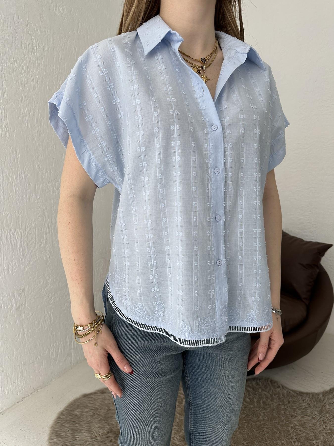 Kolsuz Gömlek Bebe mavi