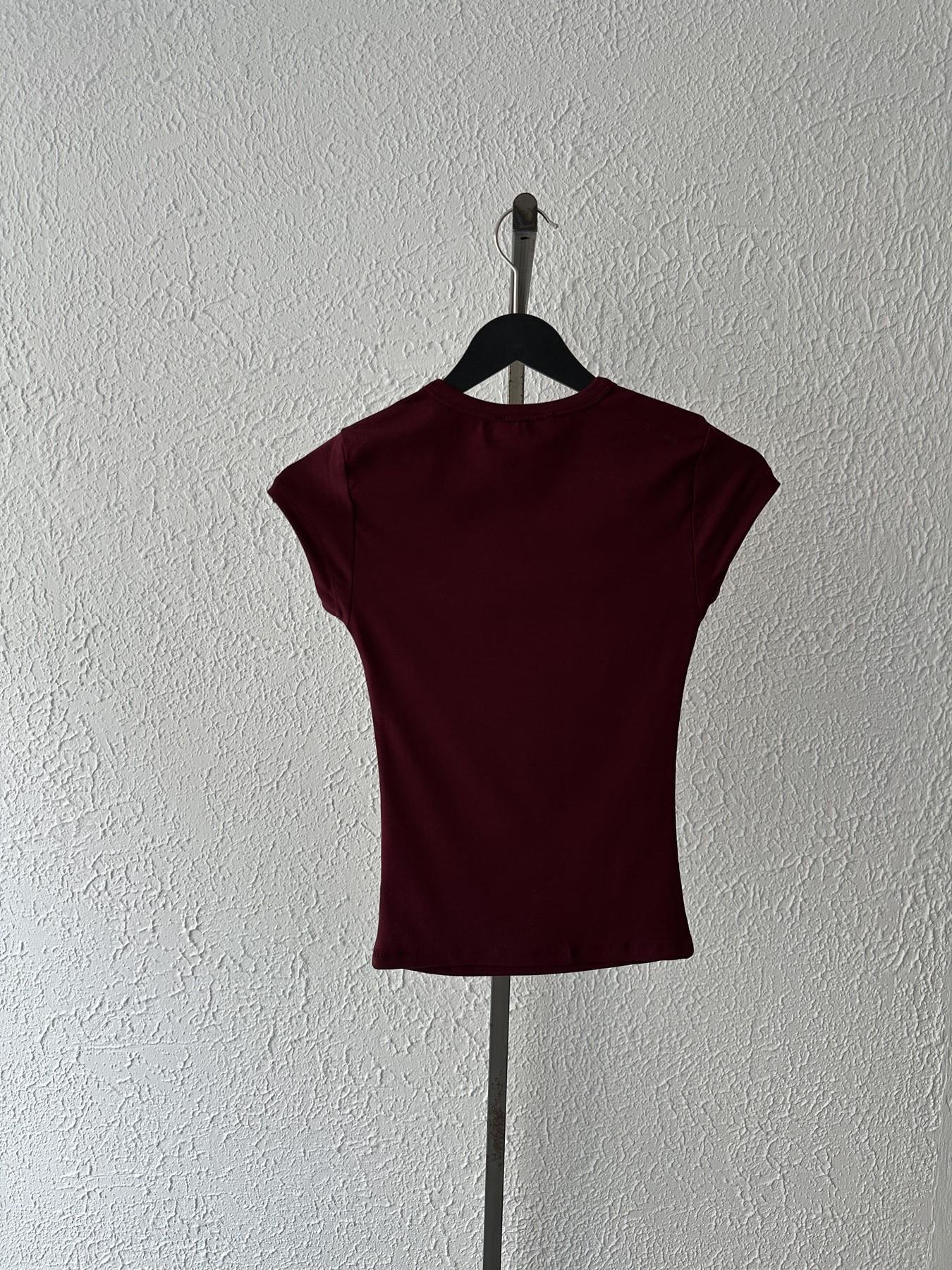 Kolsuz Tişört Bordo