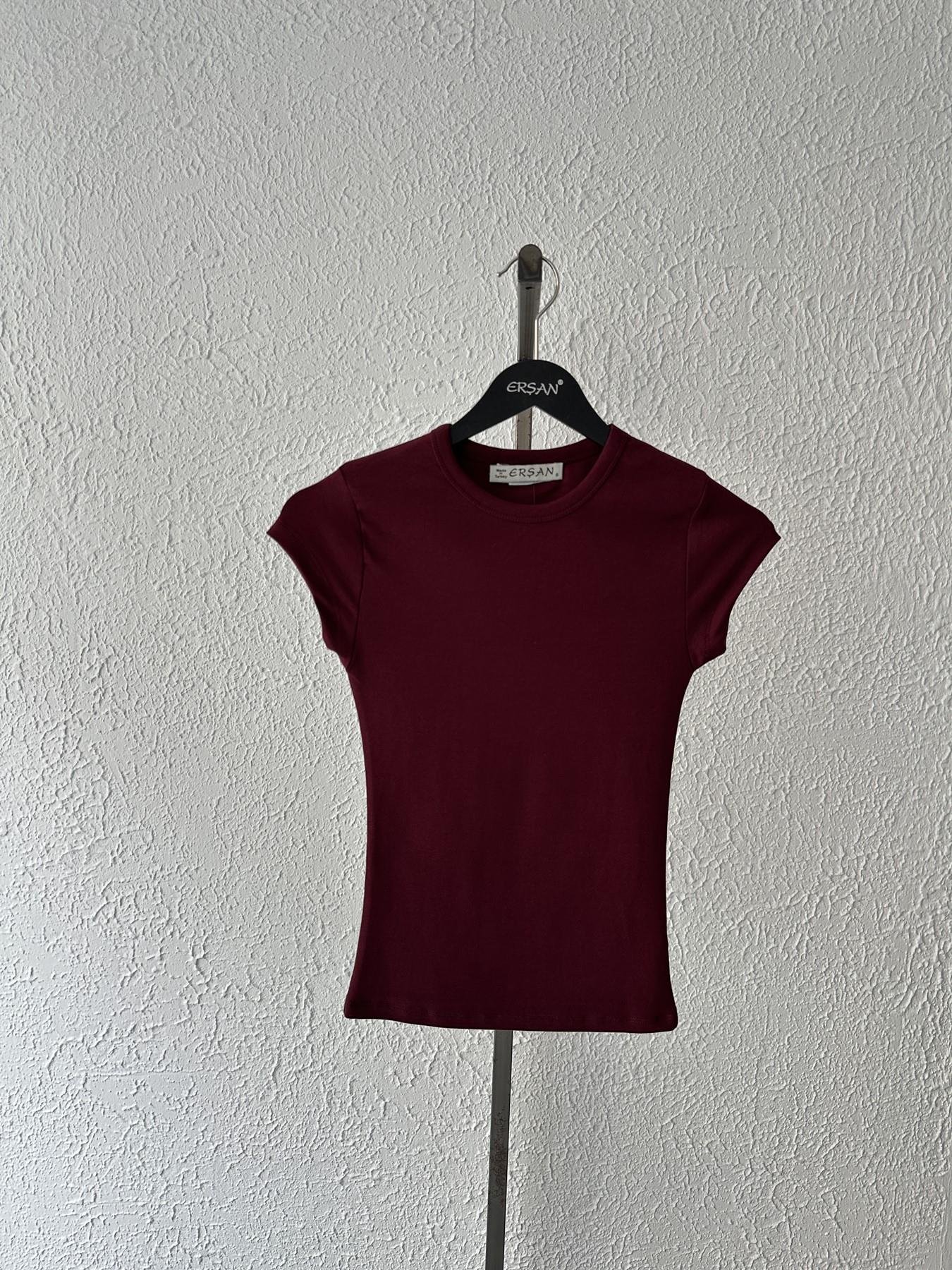 Kolsuz Tişört Bordo