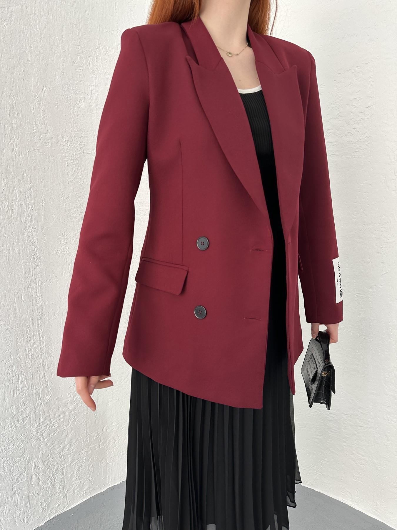 Kolu Bantlı Basic Ceket Bordo