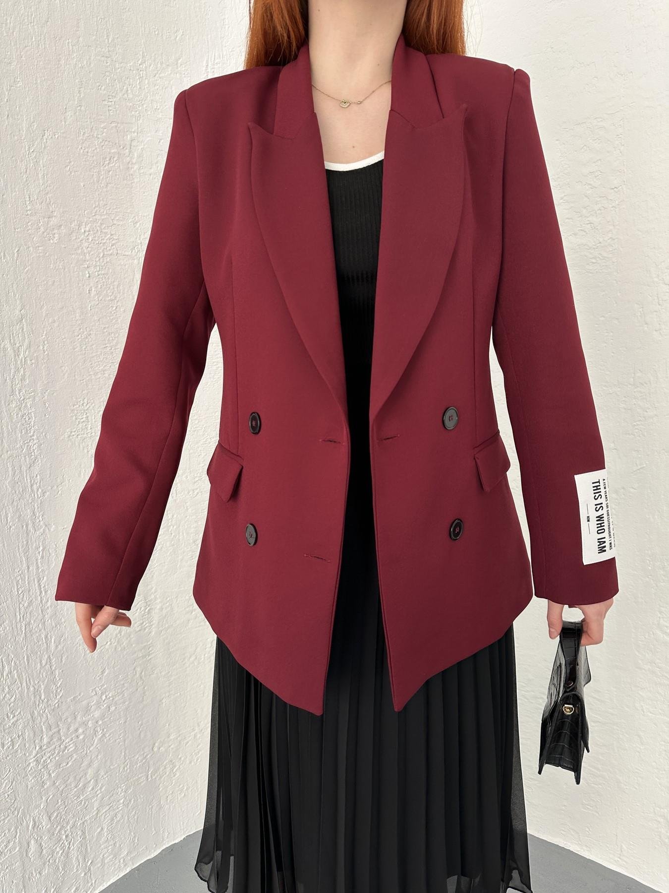 Kolu Bantlı Basic Ceket Bordo