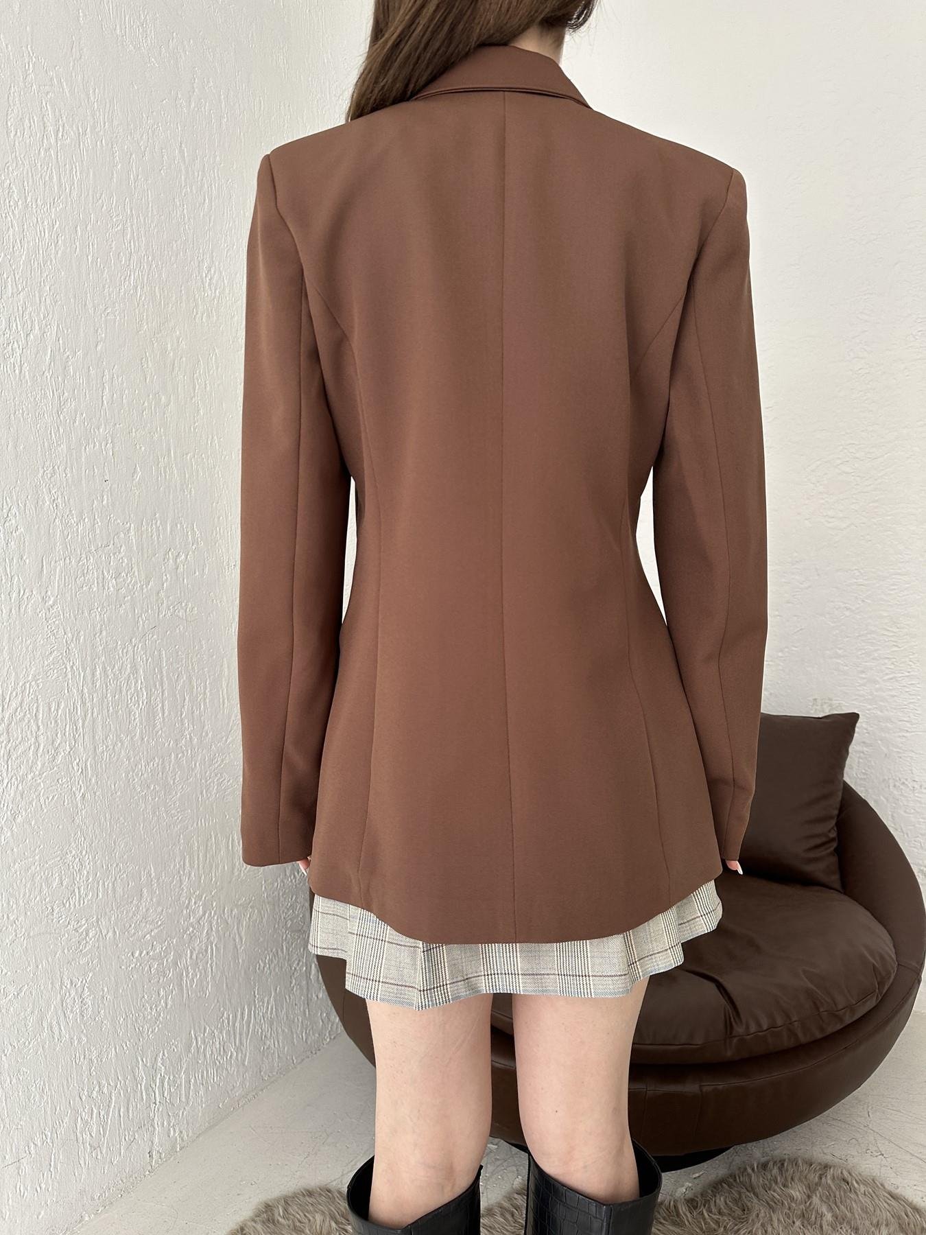 Kolu Bantlı Basic Ceket KAHVE