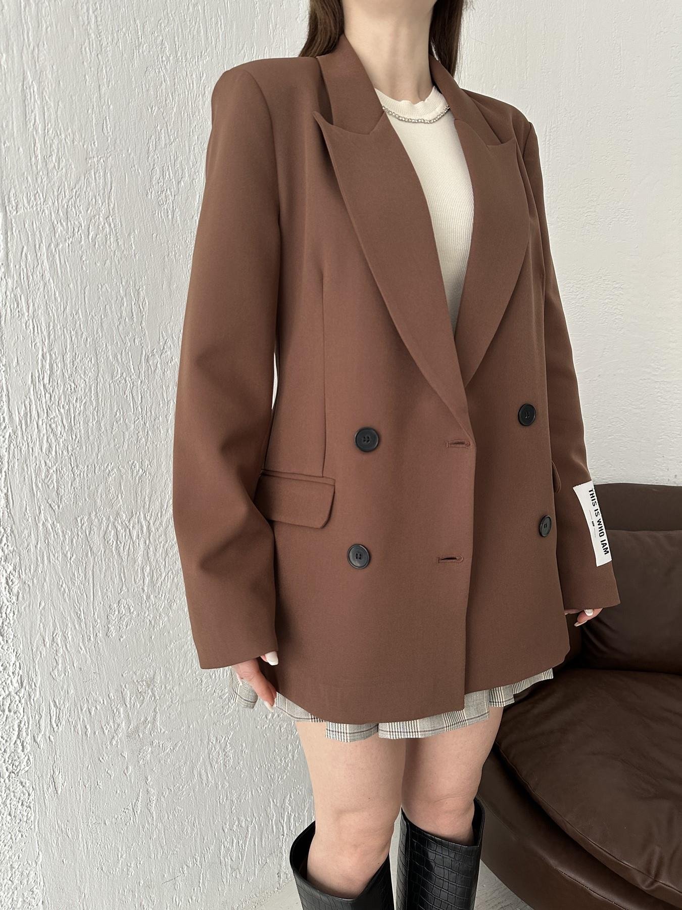 Kolu Bantlı Basic Ceket KAHVE