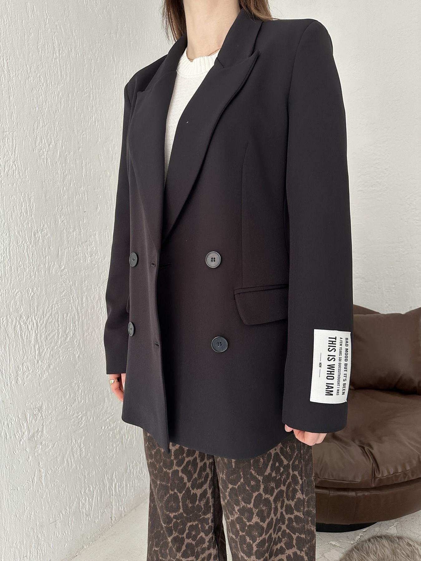 Kolu Bantlı Basic Ceket SİYAH