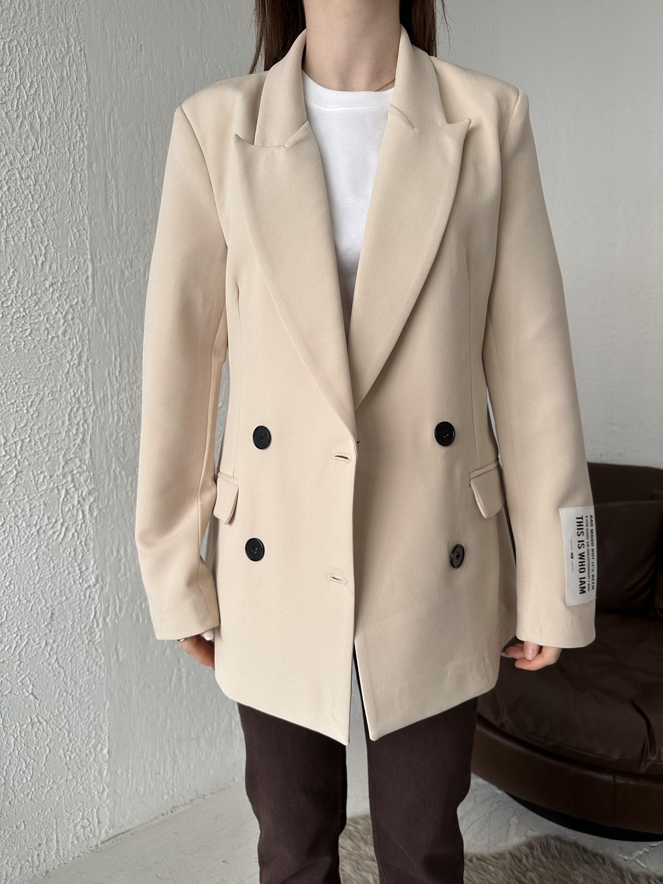 Kolu Bantlı Basic Ceket TAŞ