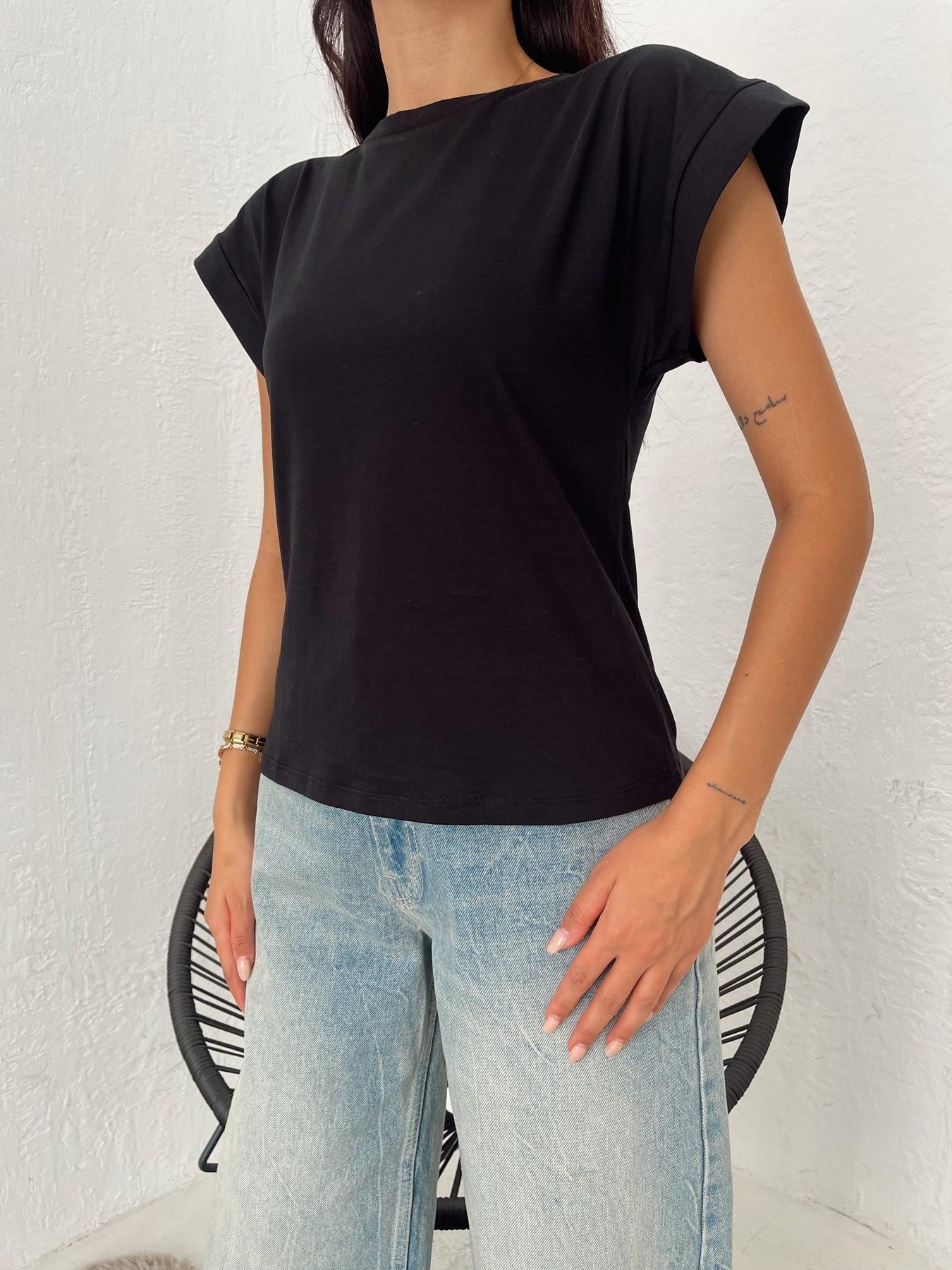 Kolu Kalın Duble Tişört Siyah