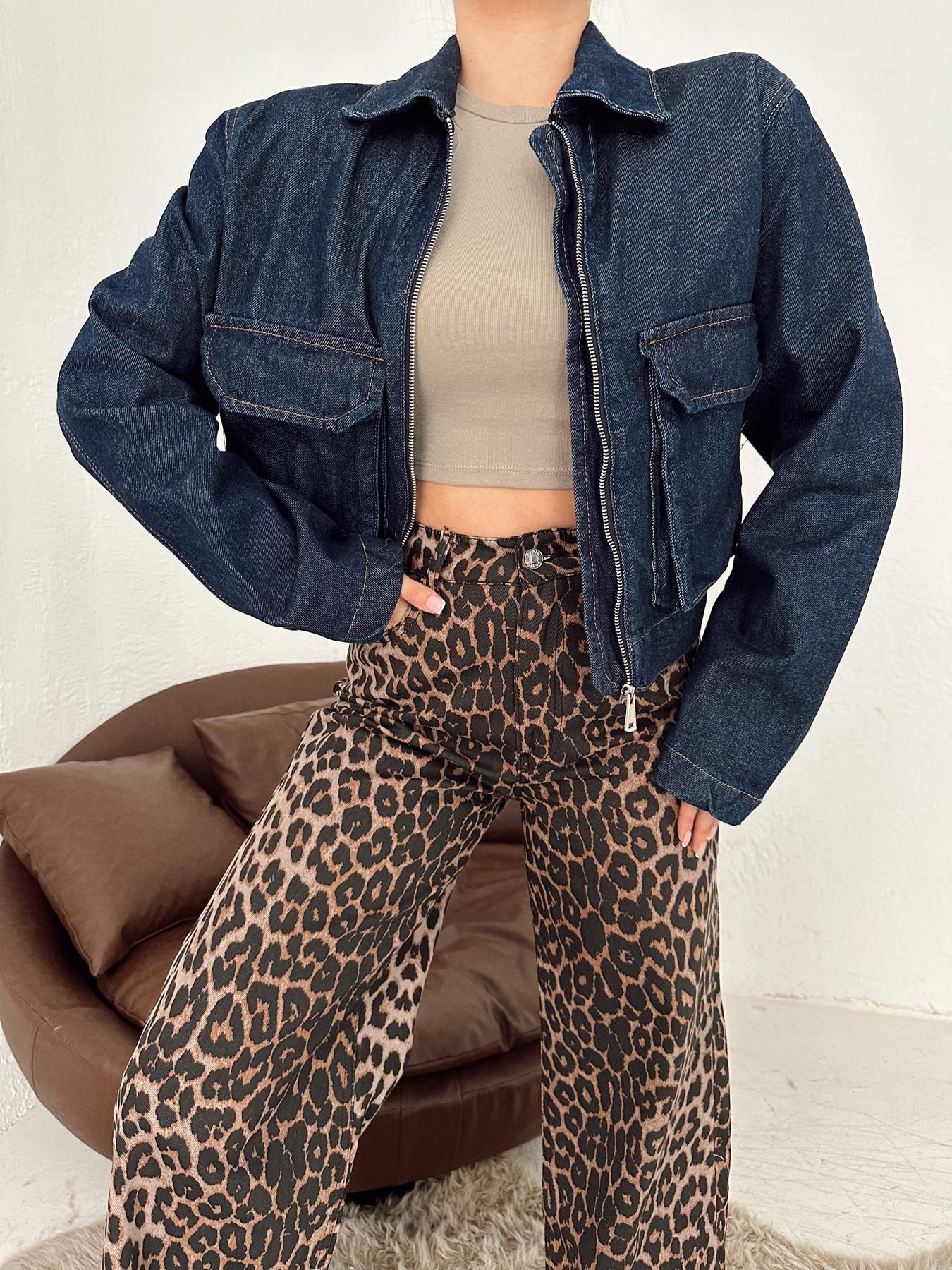 Körük Cepli Fermuarlı Jean Ceket LACİVERT