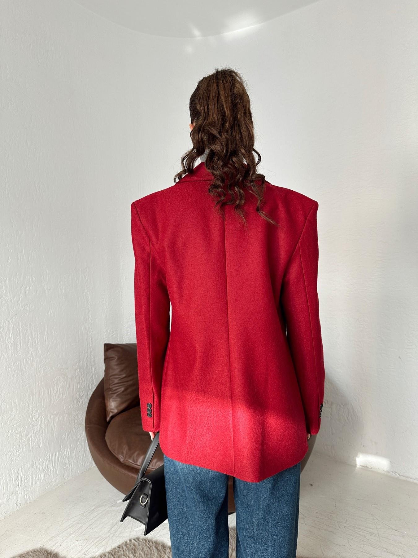 Kruvaze Kaşe Ceket BORDO