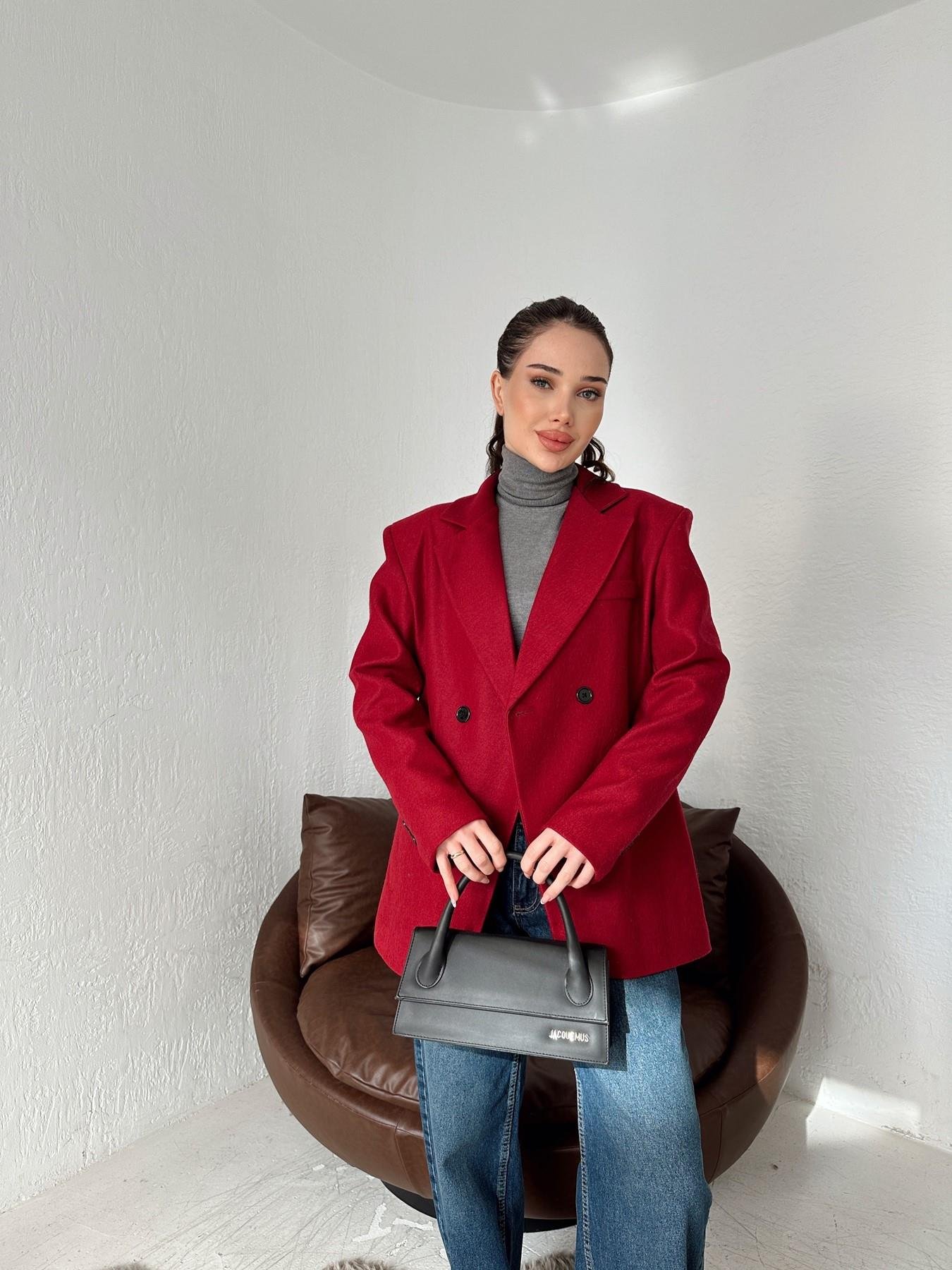 Kruvaze Kaşe Ceket BORDO