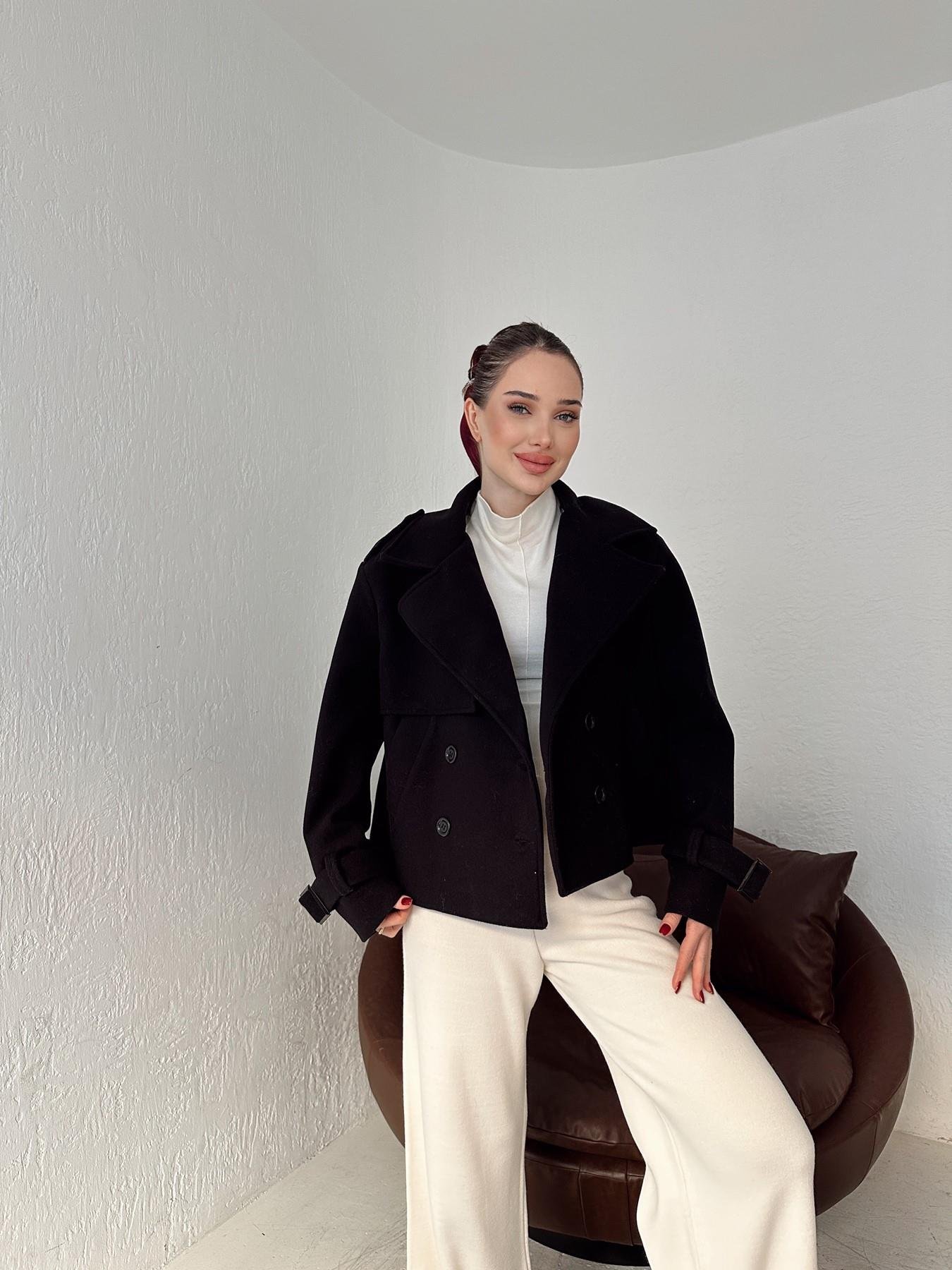 Kruvaze Kışa Kaşe Mont SİYAH