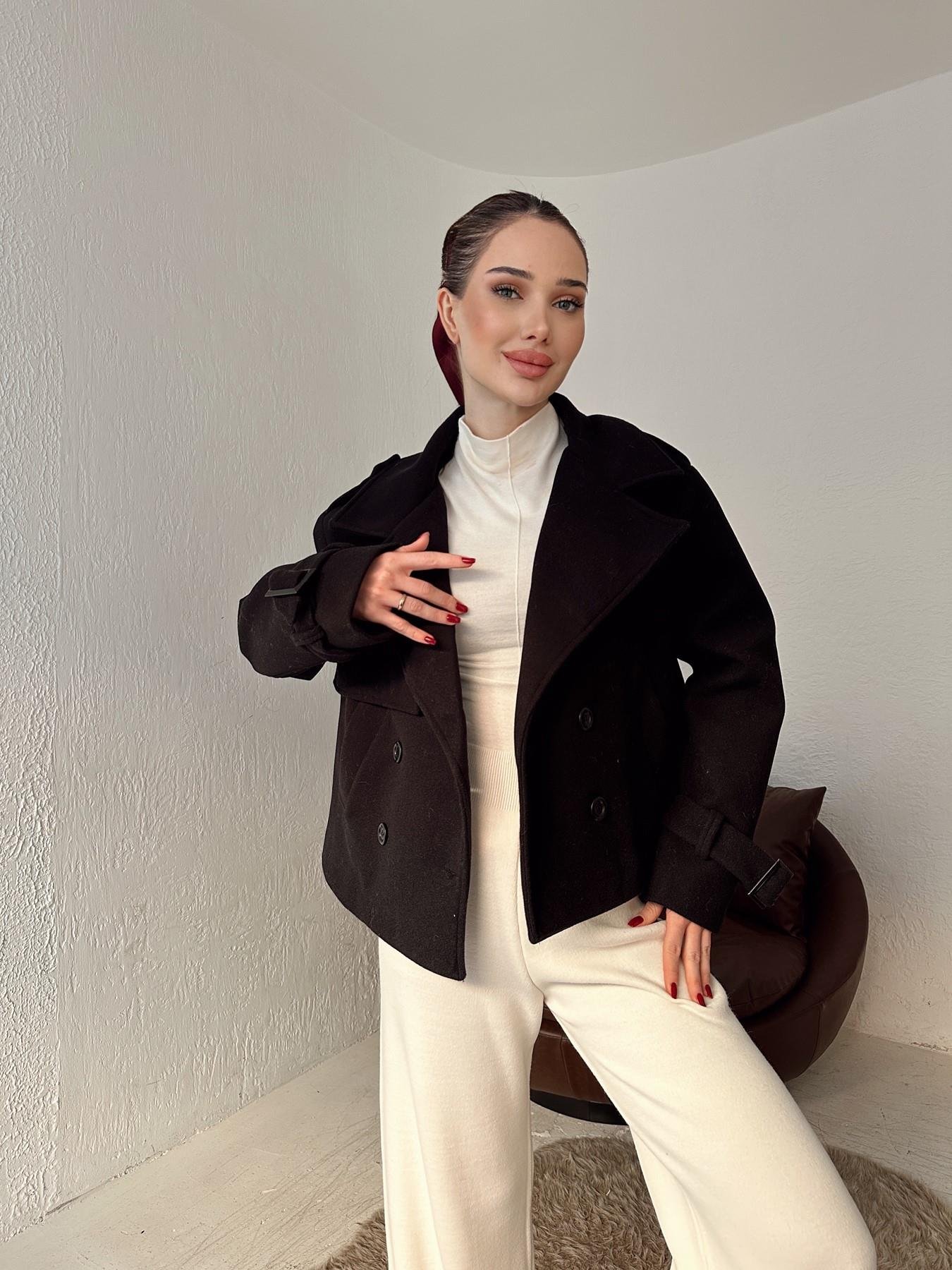 Kruvaze Kışa Kaşe Mont SİYAH