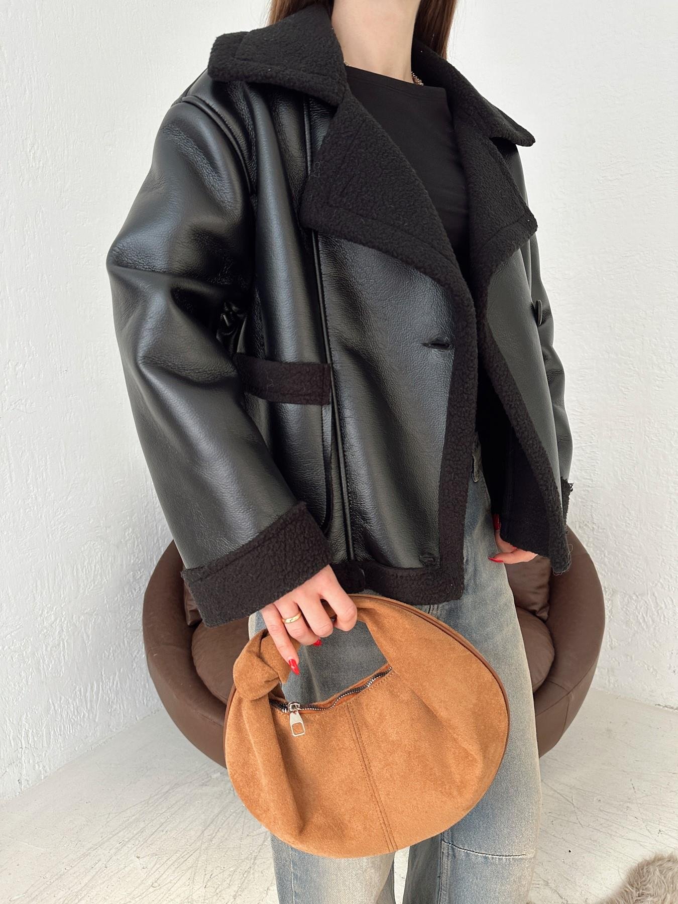 Kruvaze Yaka İçi Kürklü Mont SİYAH