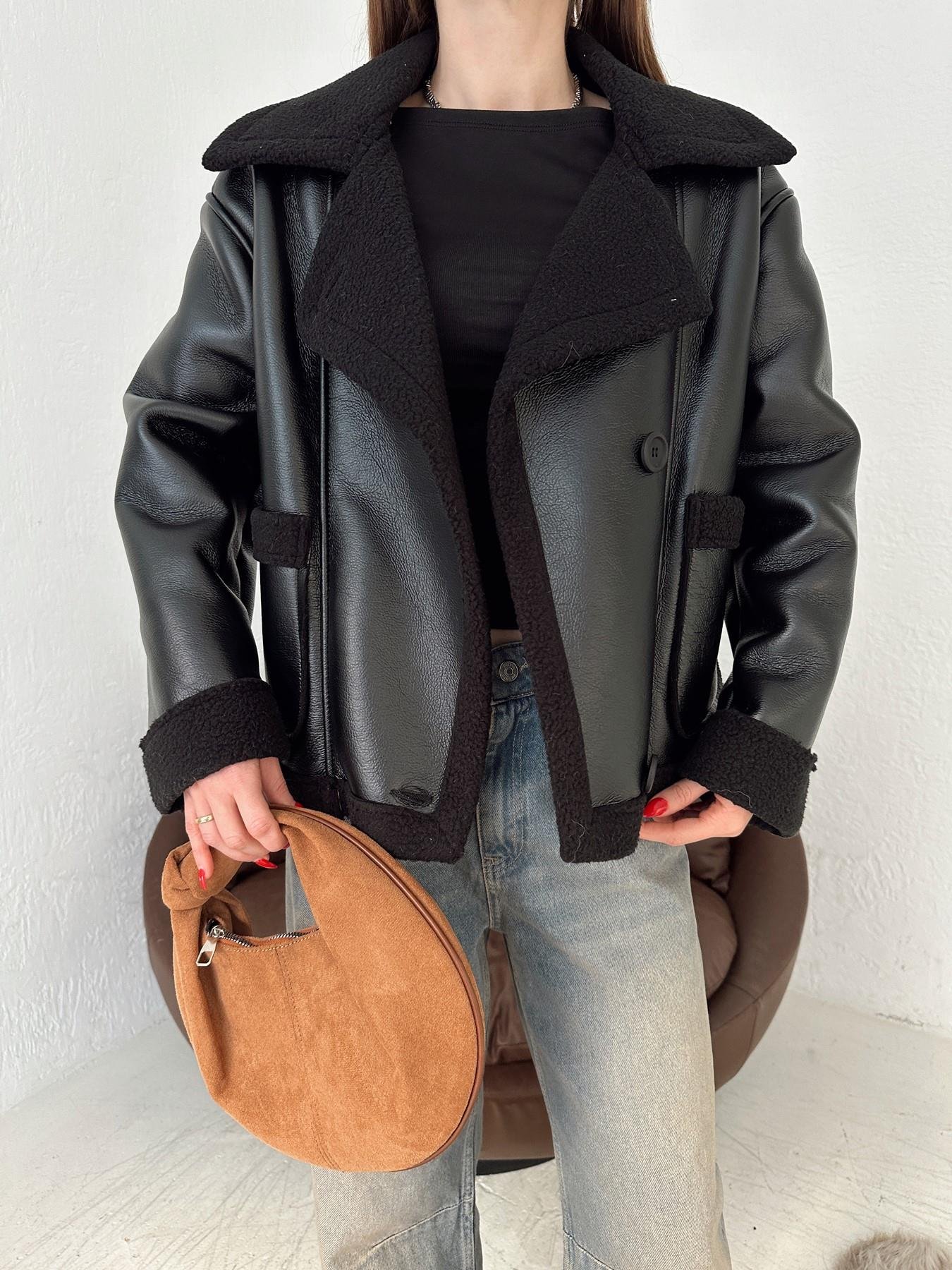 Kruvaze Yaka İçi Kürklü Mont SİYAH