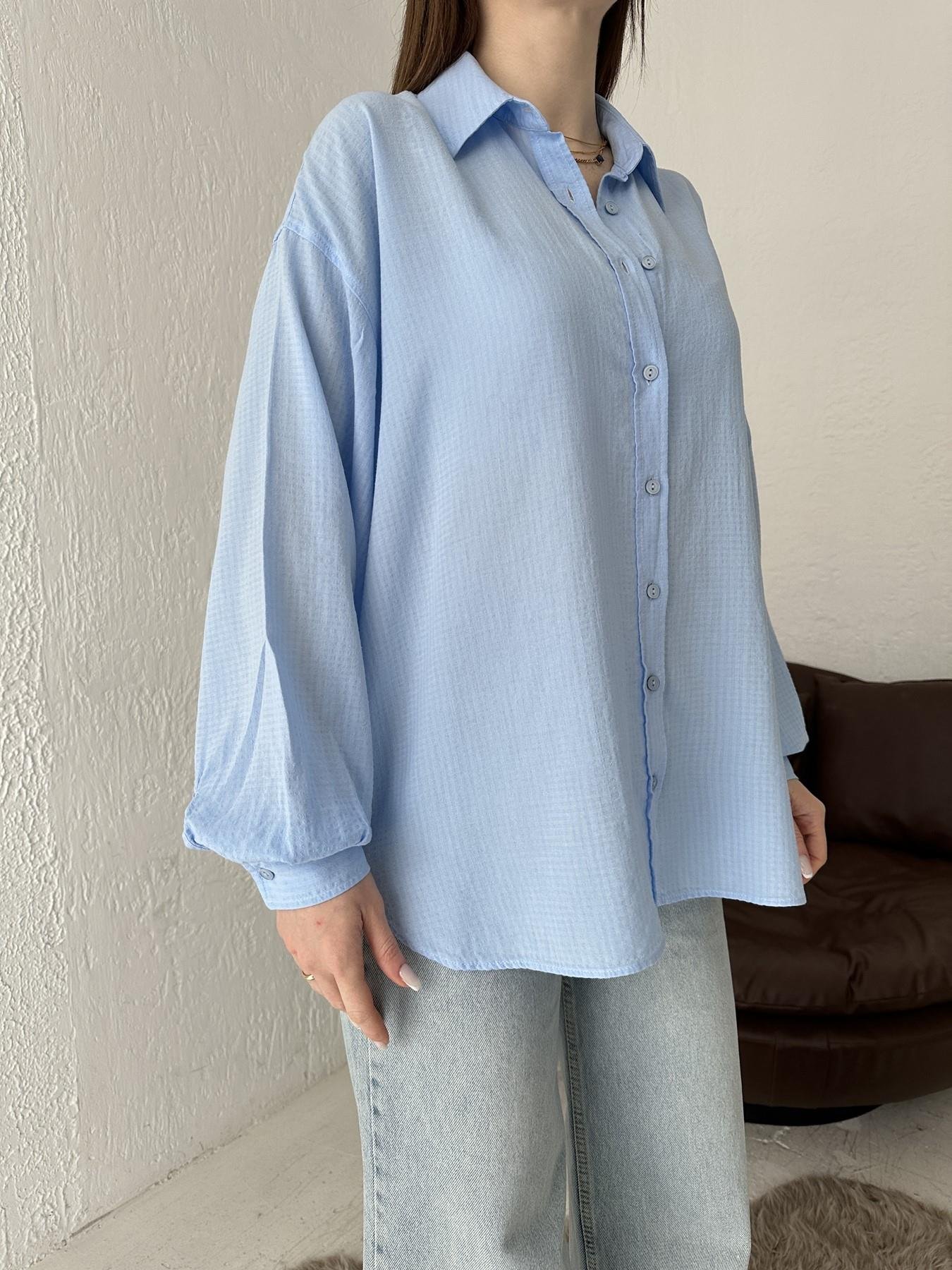 Küçük Damalı Yumoş Kumaş Gömlek KOYU MAVİ