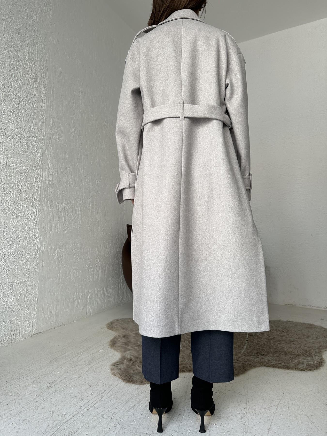 Kuşaklı Kaşe Kaban AÇIK GRİ