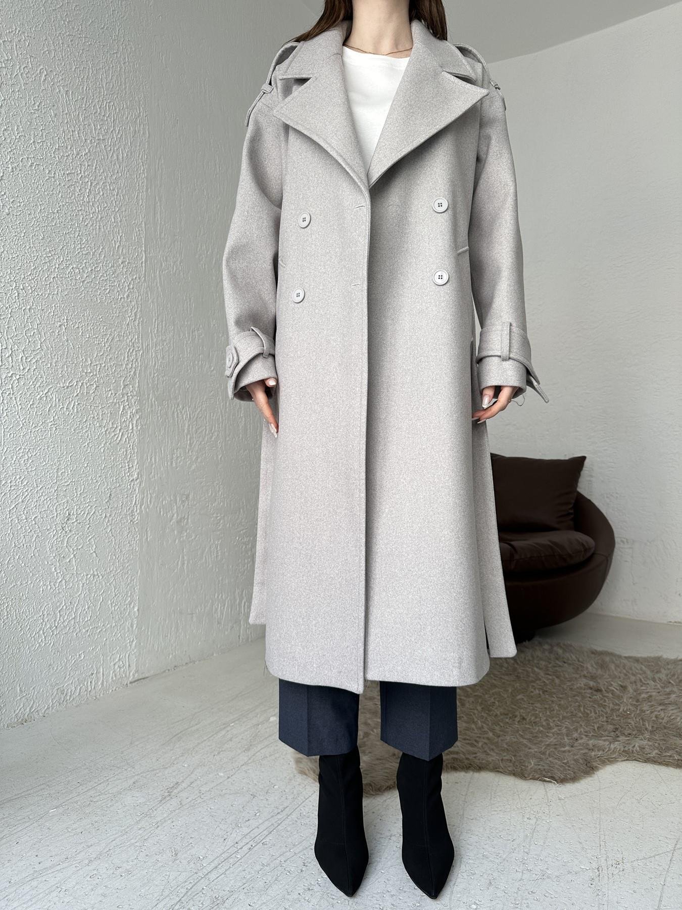 Kuşaklı Kaşe Kaban AÇIK GRİ