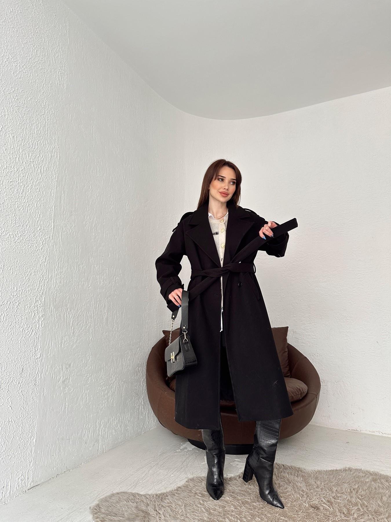 Kuşaklı Kaşe Kaban SİYAH