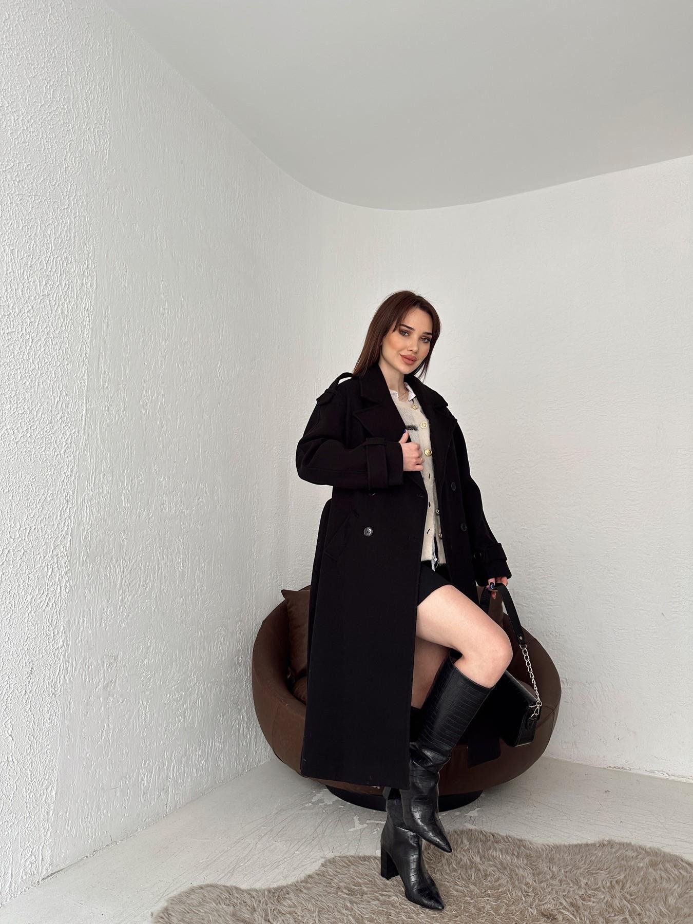 Kuşaklı Kaşe Kaban SİYAH