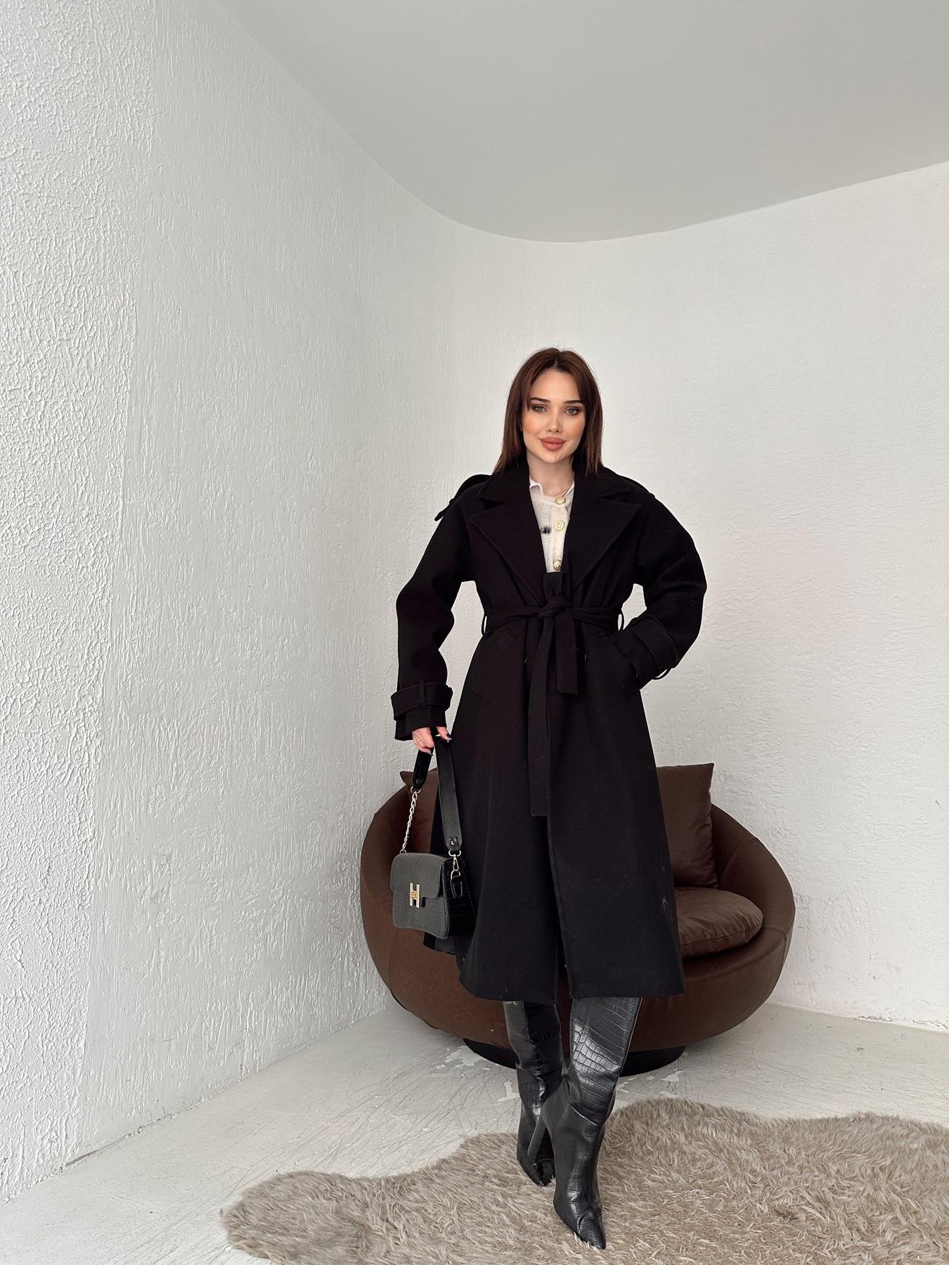 Kuşaklı Kaşe Kaban SİYAH