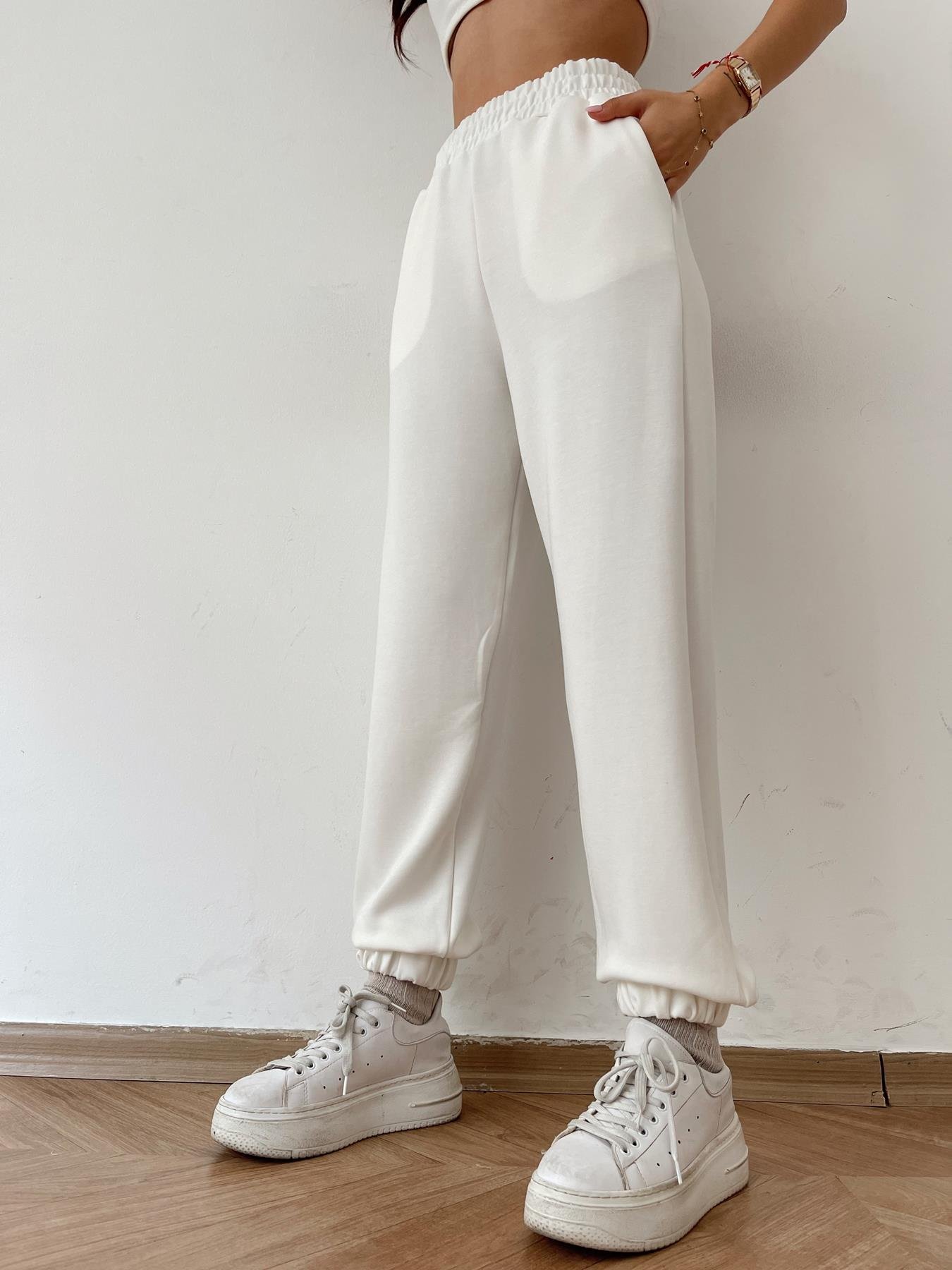 Lastikli Eşofman Altı EKRU