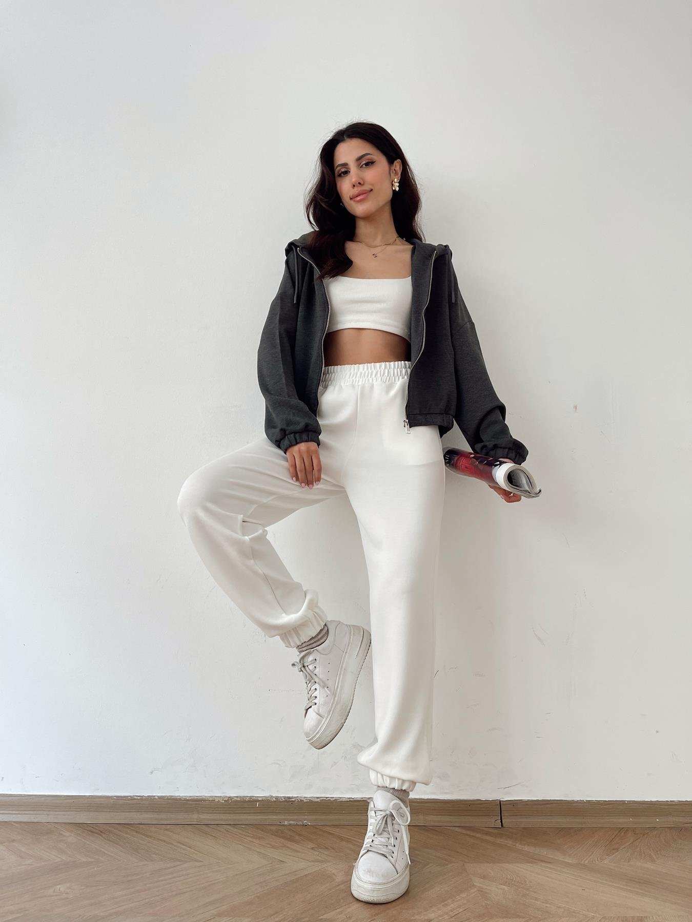 Lastikli Eşofman Altı EKRU