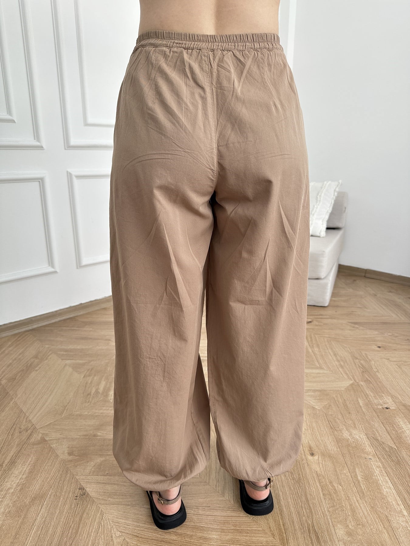 Lastikli Şalvar Pantolon Camel
