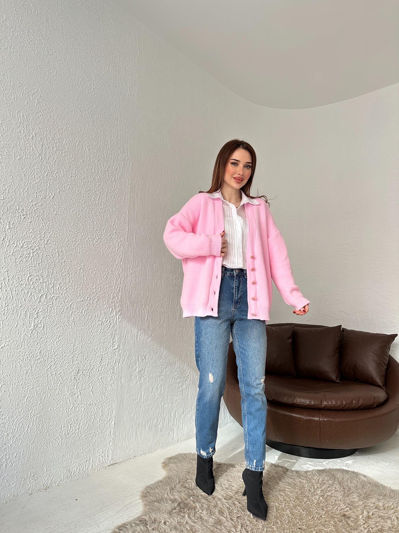 Lazerli Mom Jean KOYU MAVİ