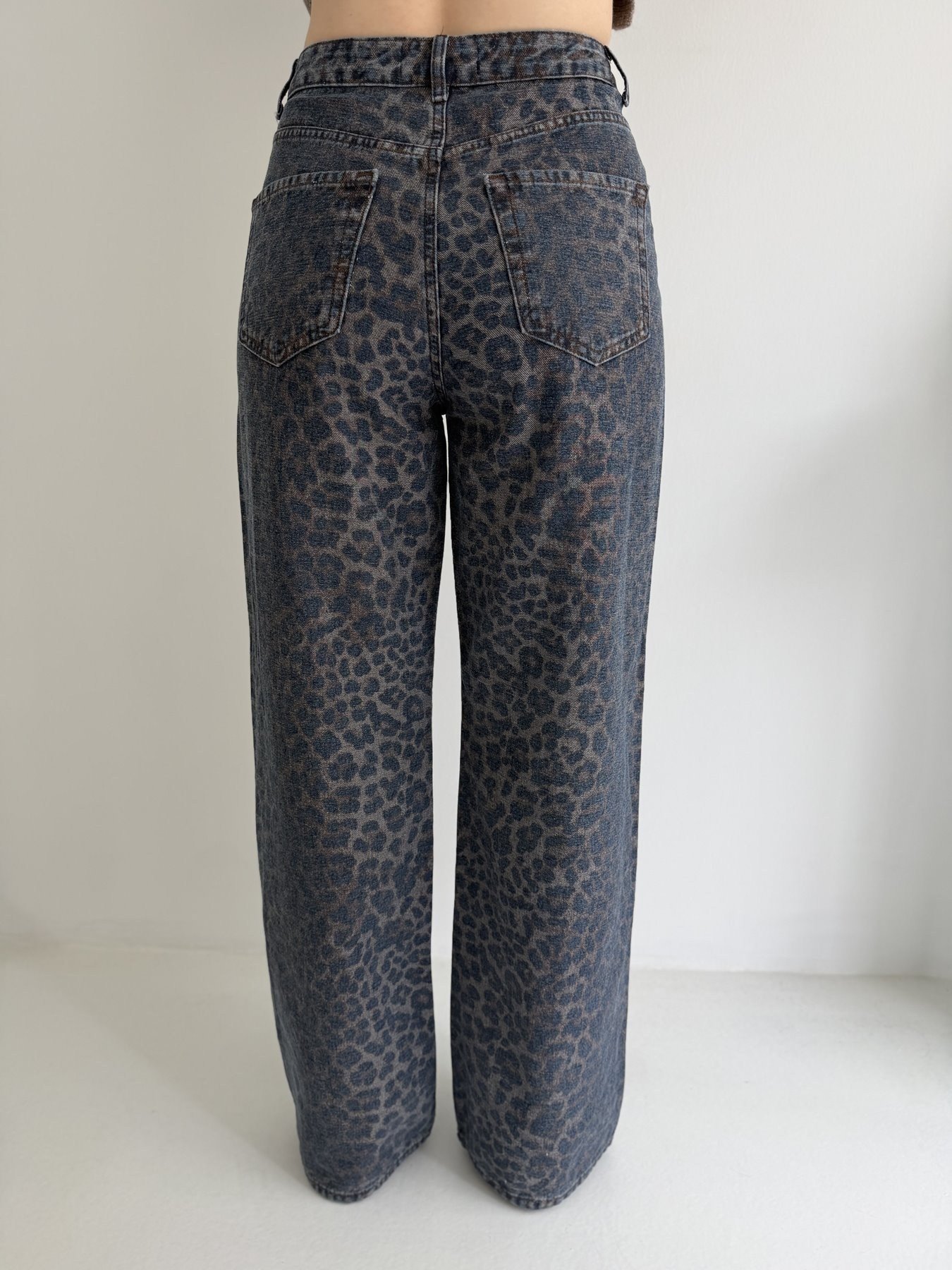 Leopar Desen Jean Pantolon Leopar
