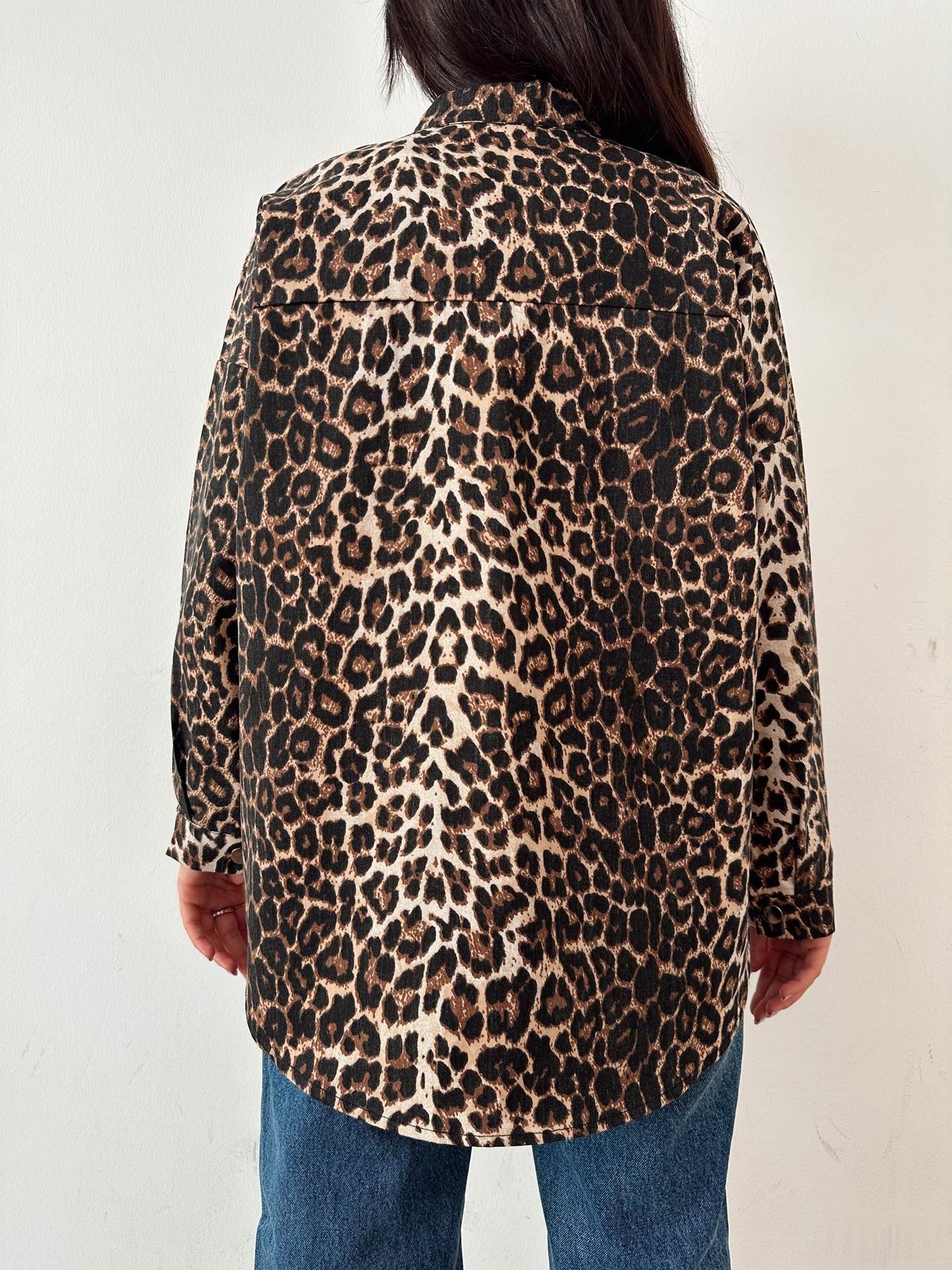 Leopar Gabardin Gömlek KAHVE