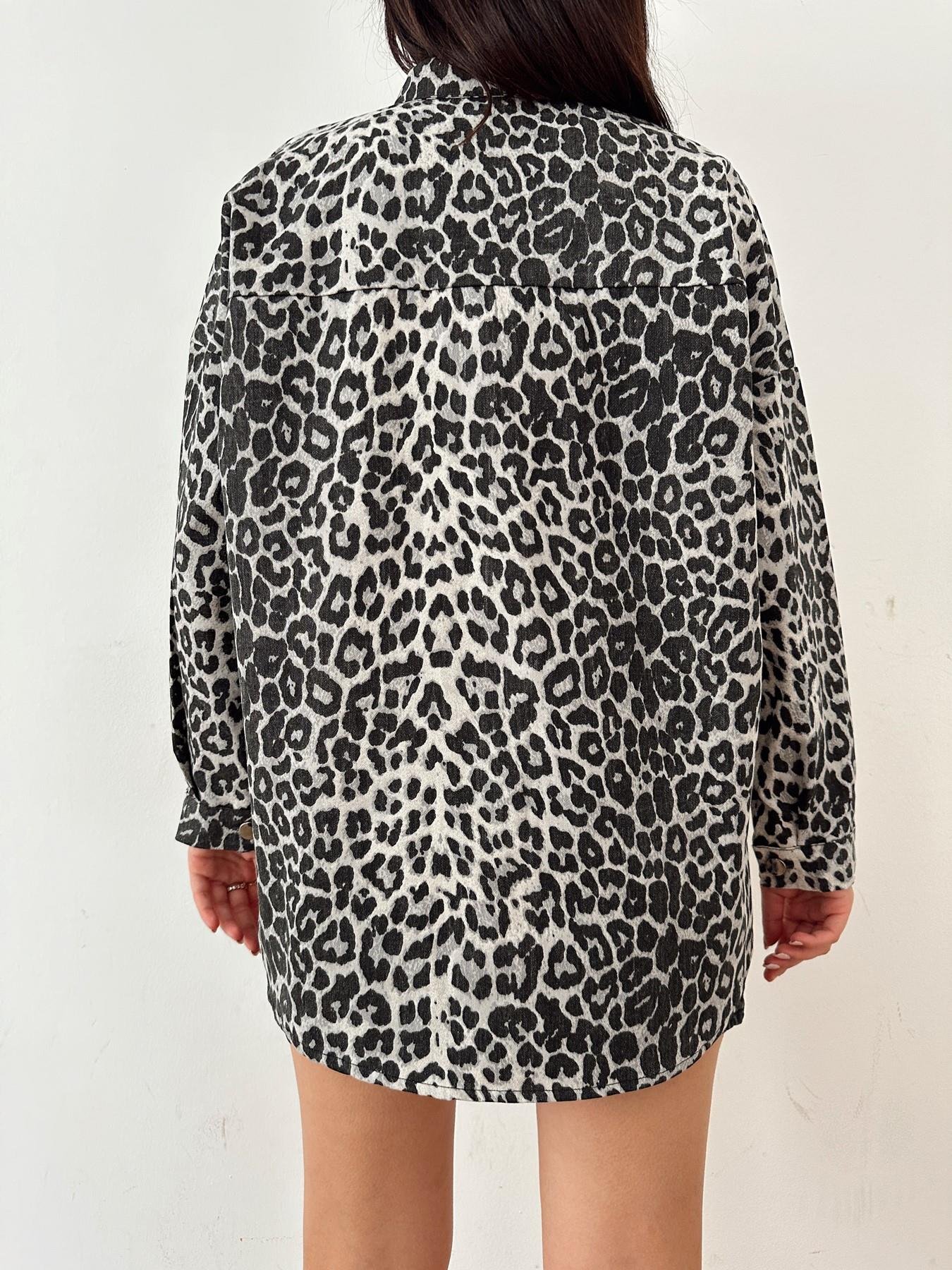 Leopar Gabardin Gömlek SİYAH