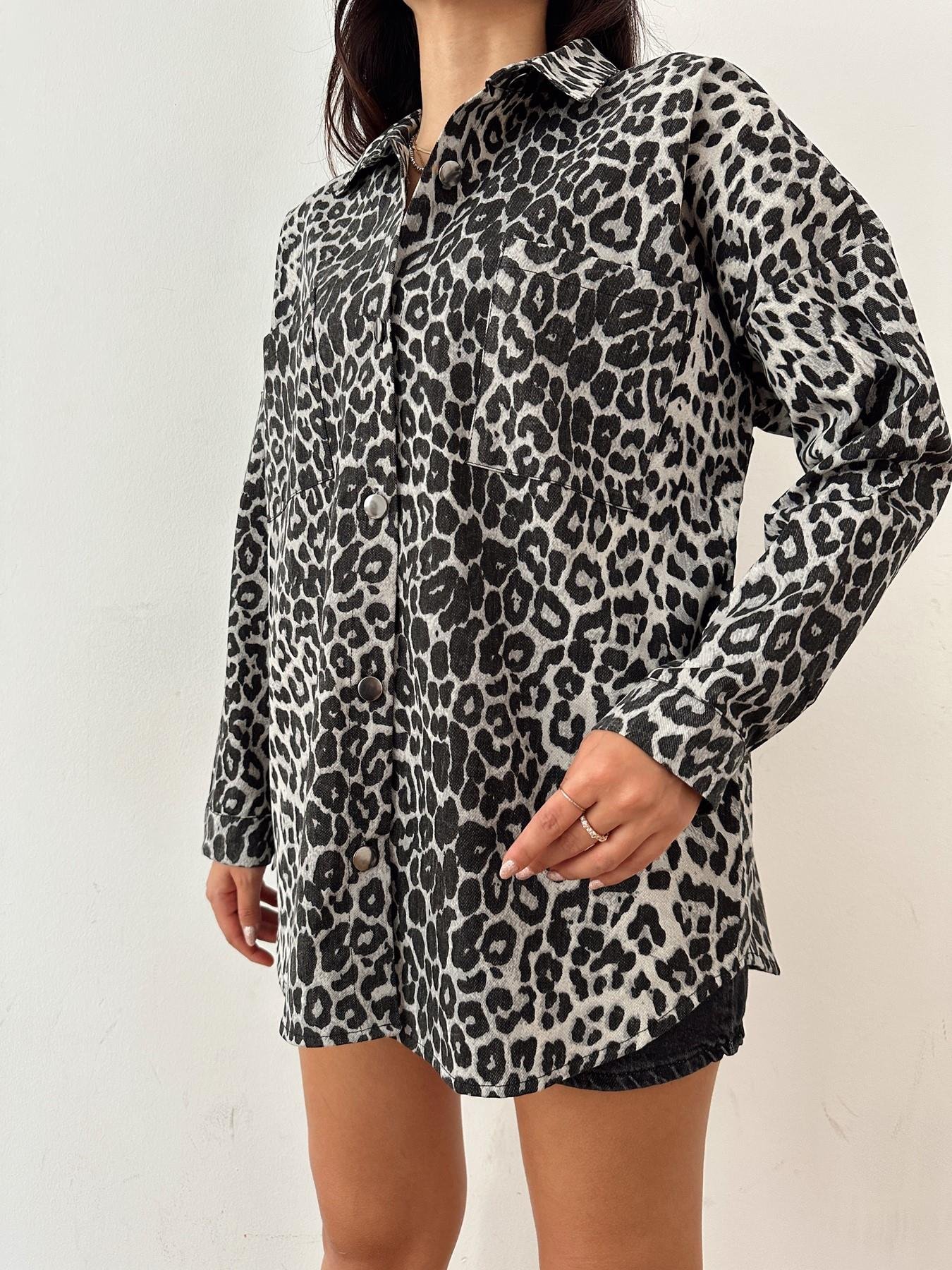 Leopar Gabardin Gömlek SİYAH