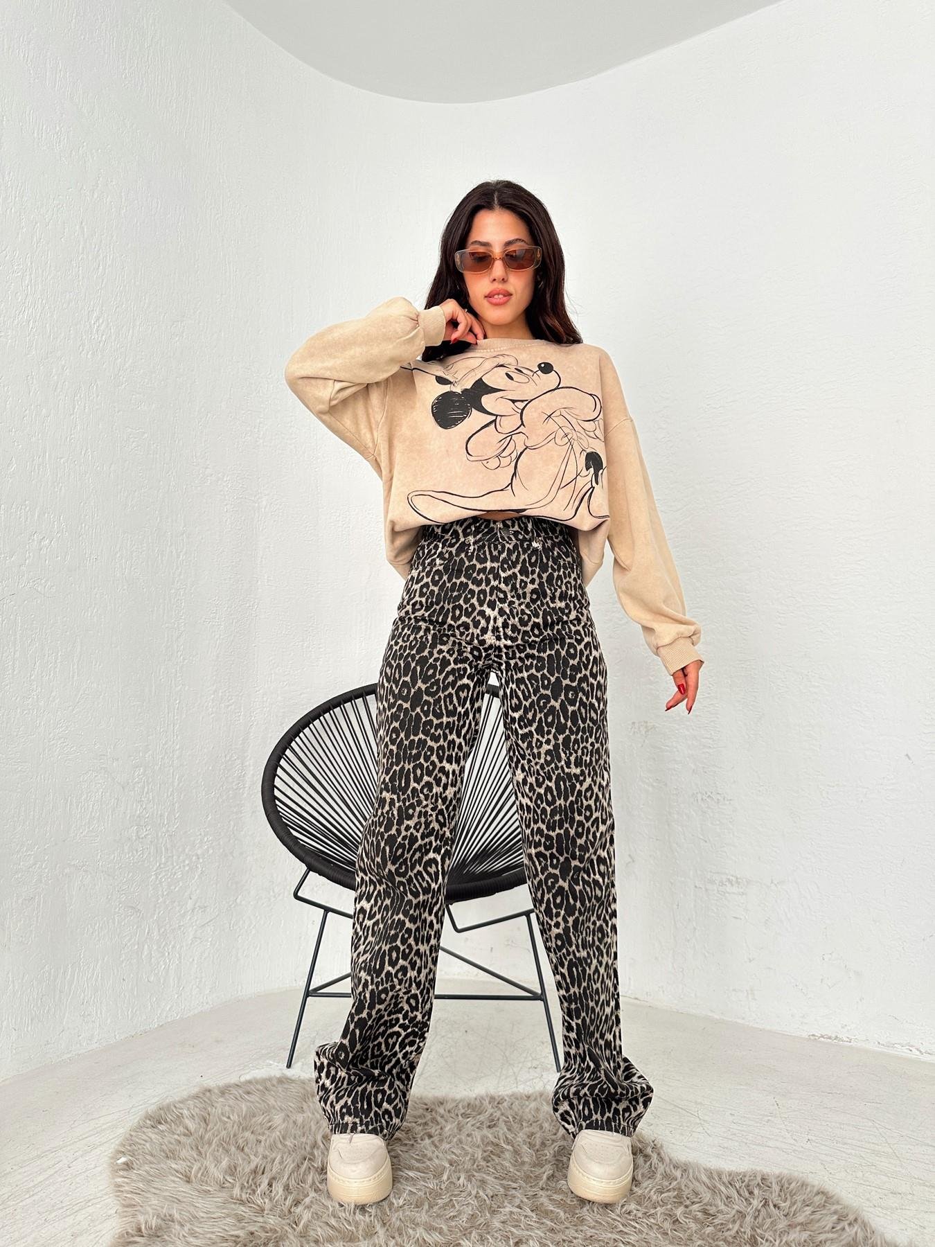 Leopar Pantolon KAHVE