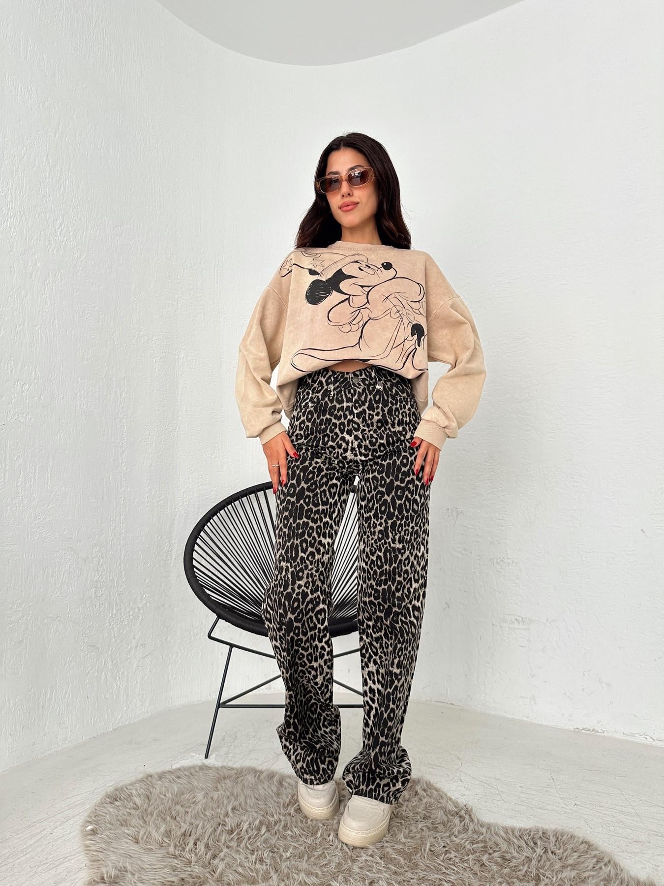 Leopar Pantolon KAHVE