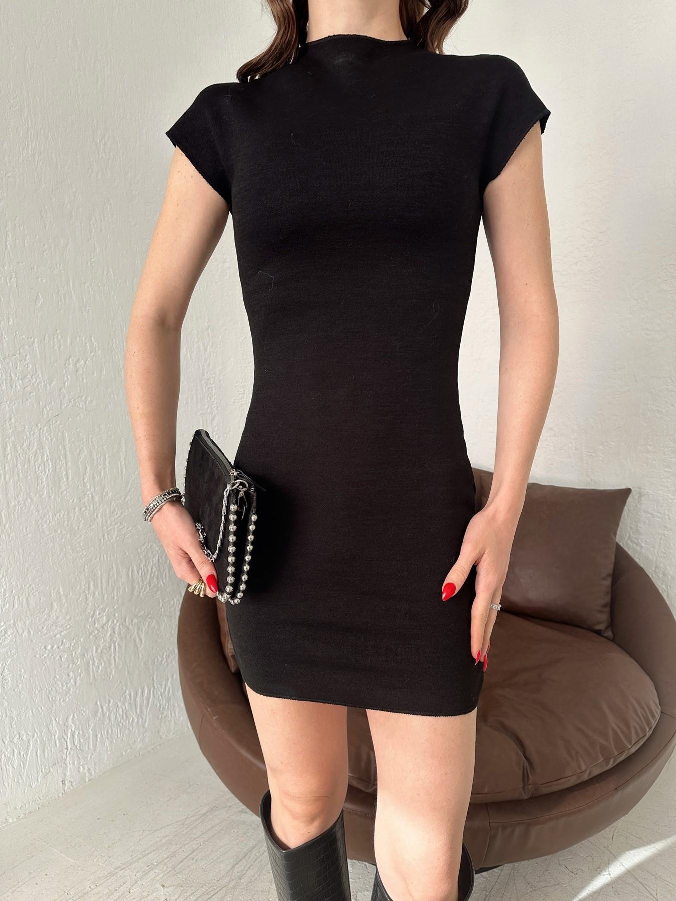 Mini Örme Elbise SİYAH