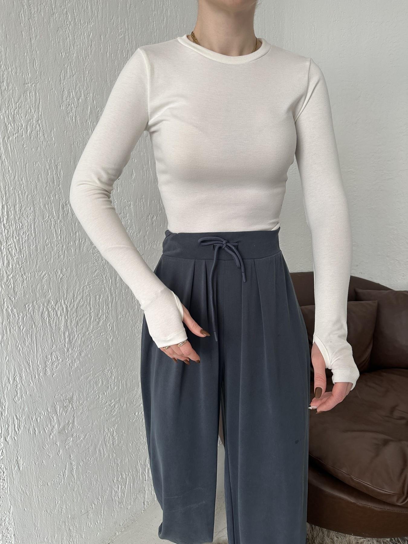 Modal Kumaş Uzun Kollu Bluz EKRU