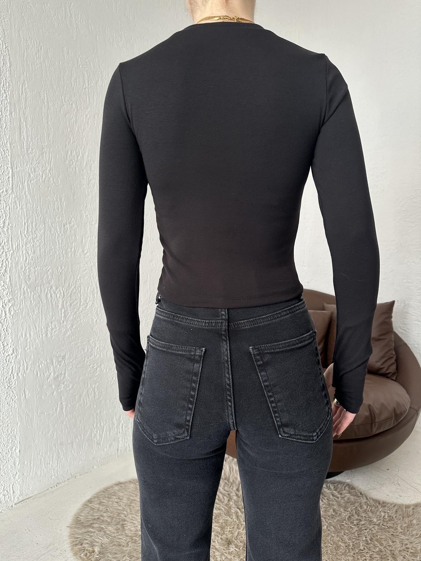 Modal Kumaş Uzun Kollu Bluz Siyah