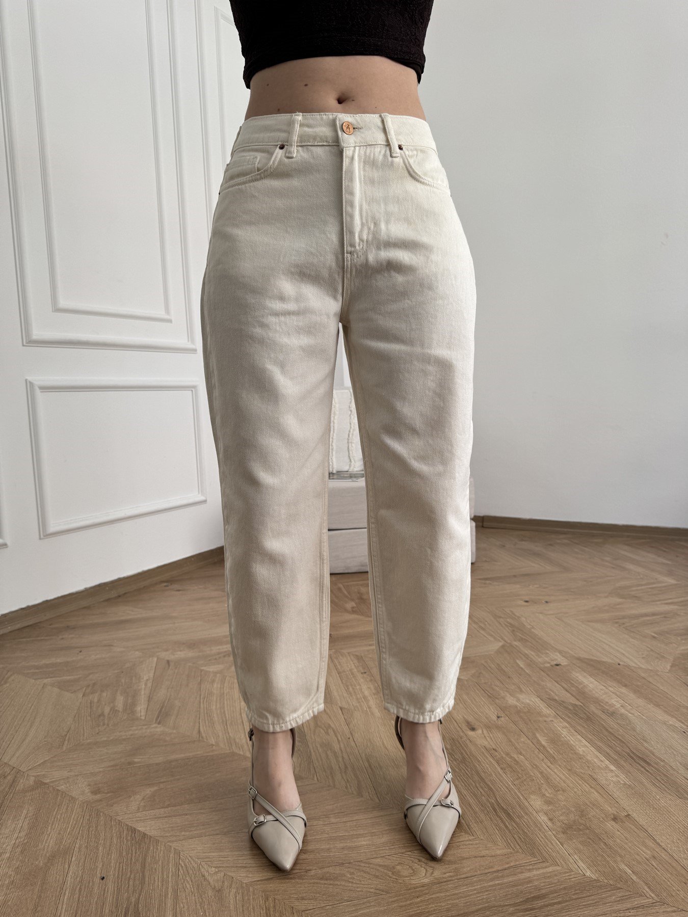 Mom Fit Pantolon 80 vanilya