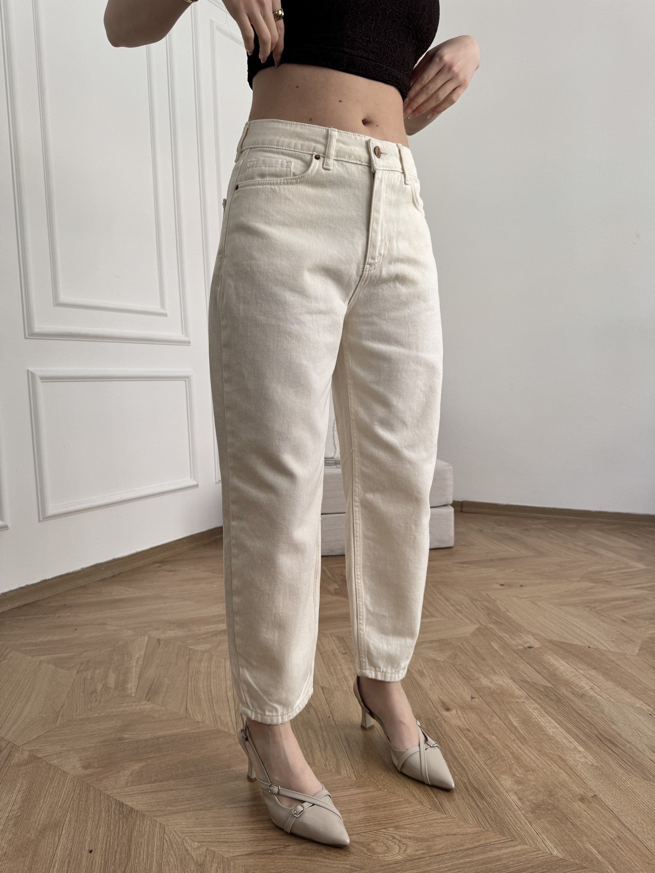 Mom Fit Pantolon 80 vanilya