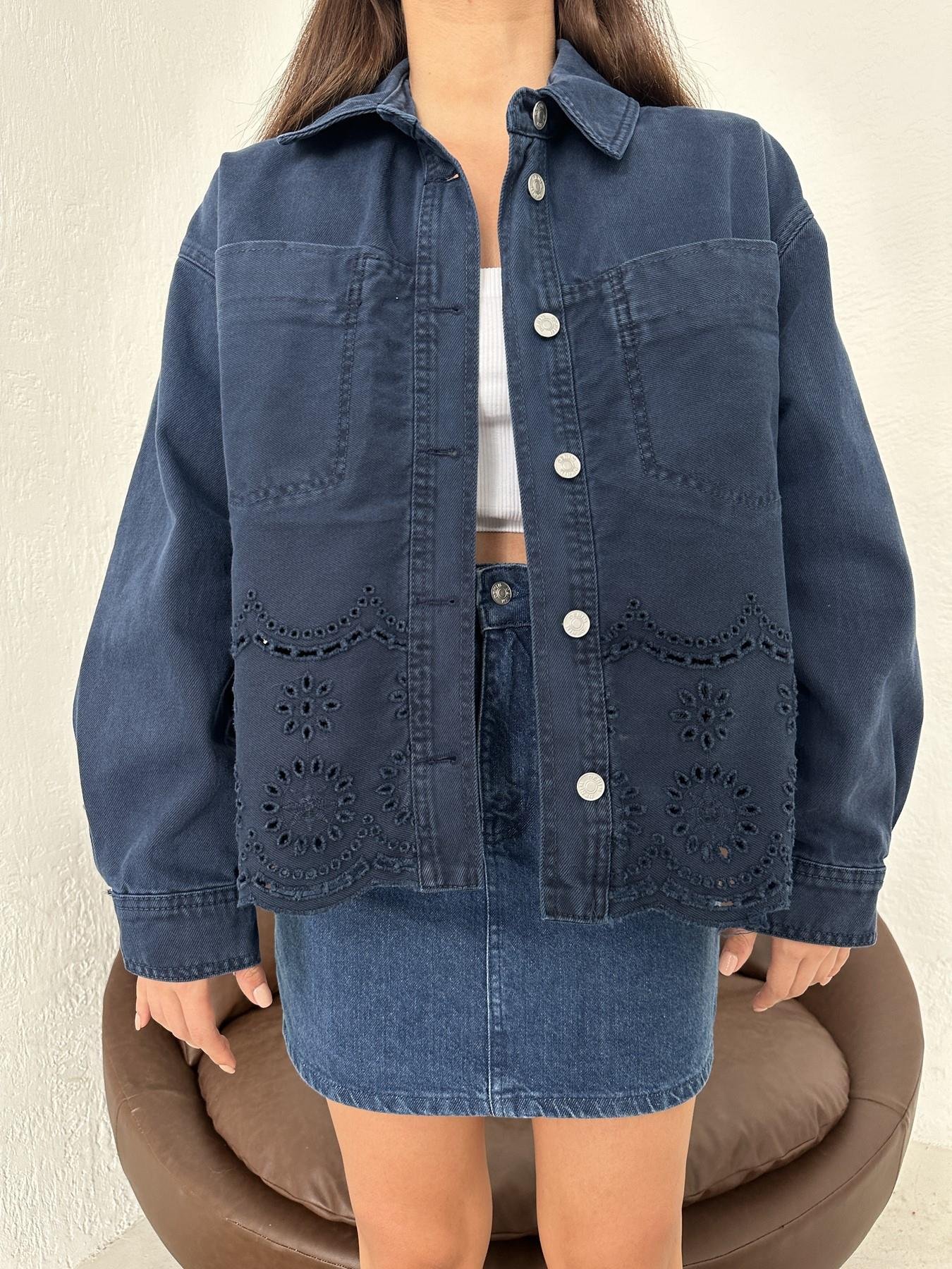 Nakış Detay Ceket LACİVERT