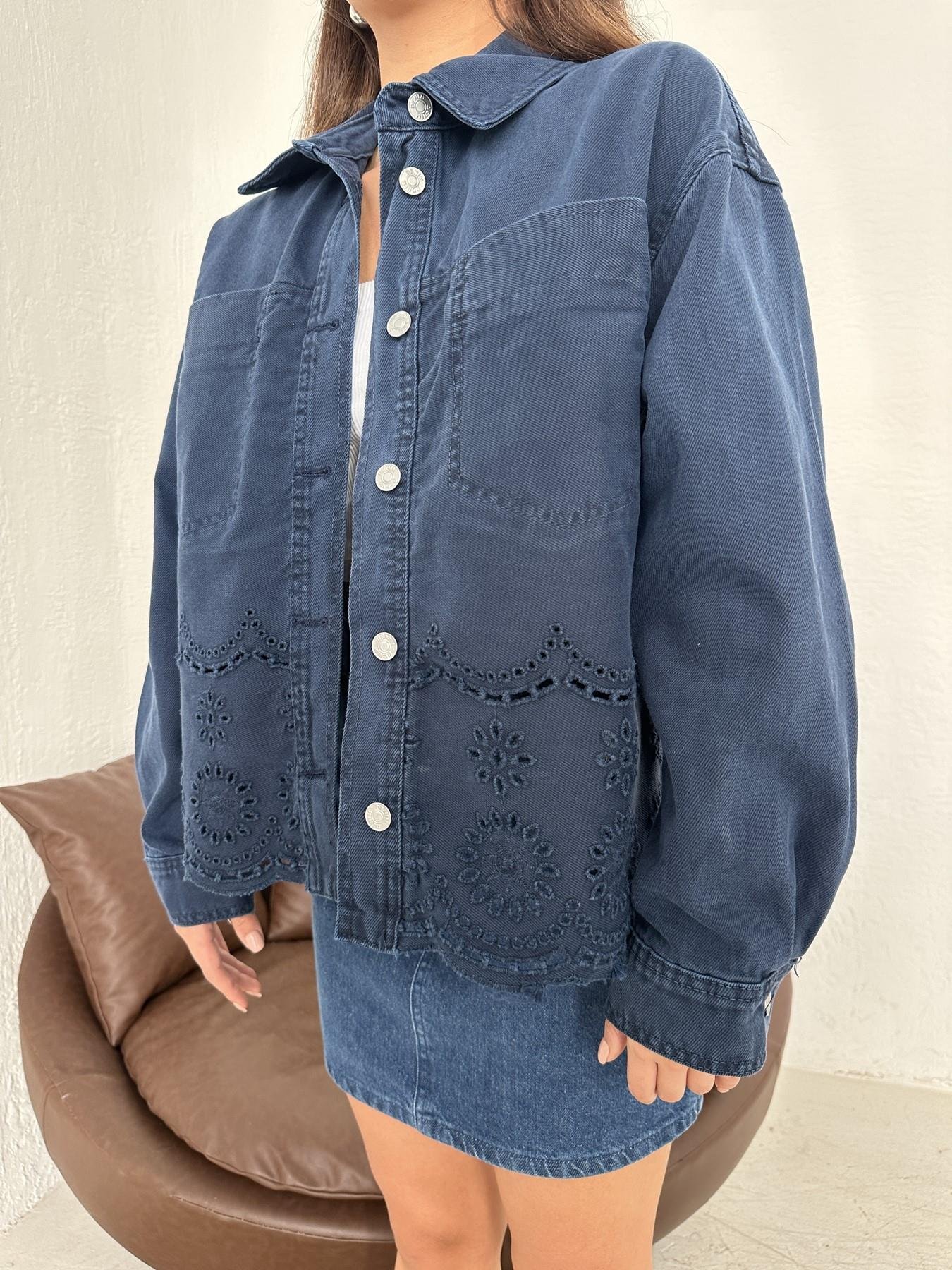 Nakış Detay Ceket LACİVERT