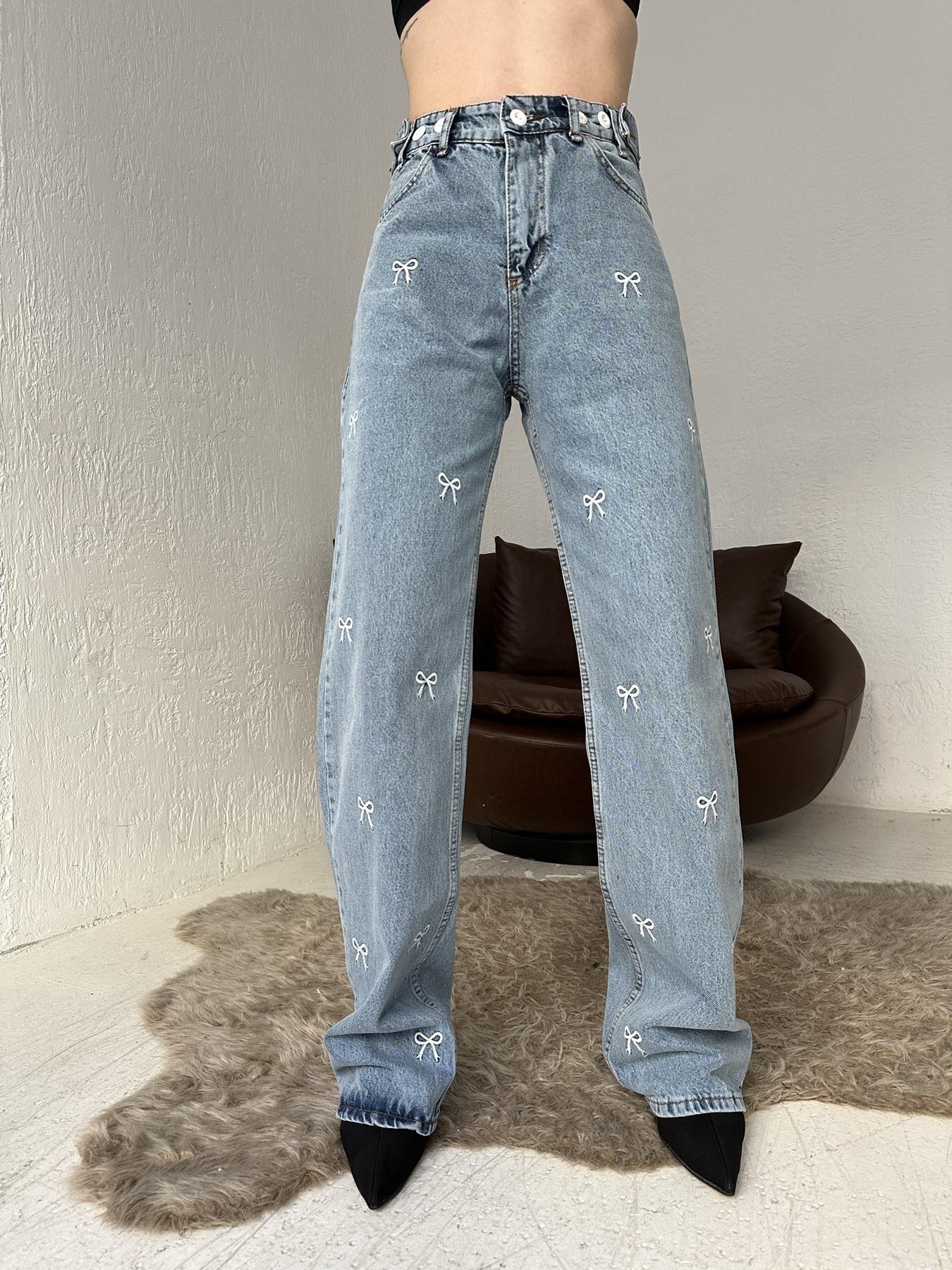 Nakış Detay Jean KOYU MAVİ