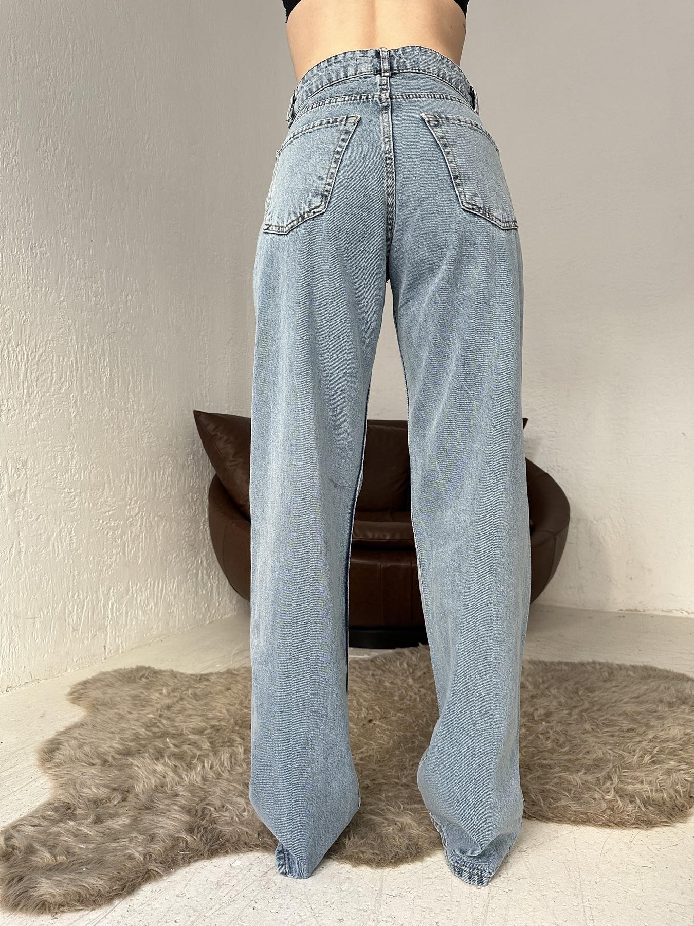 Nakış Detay Jean KOYU MAVİ