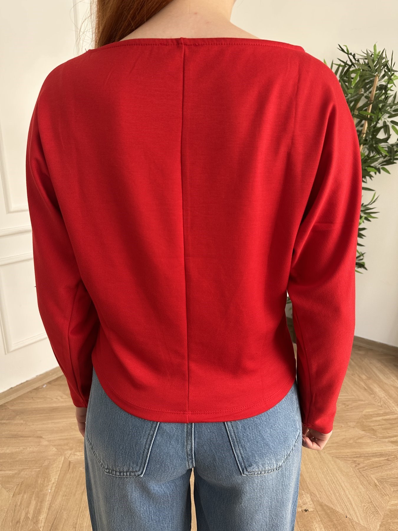 New York 64 Baskılı Sweatshirt Kırmızı