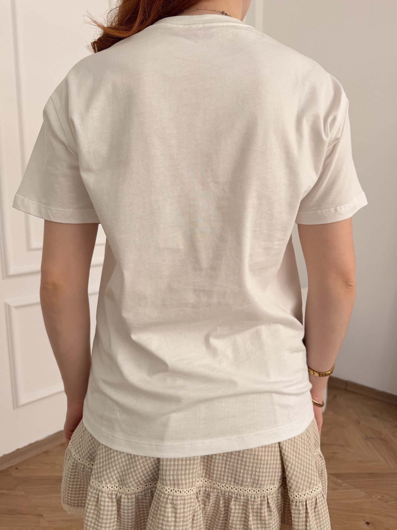 Noddle Baskılı T-shirt Ekru