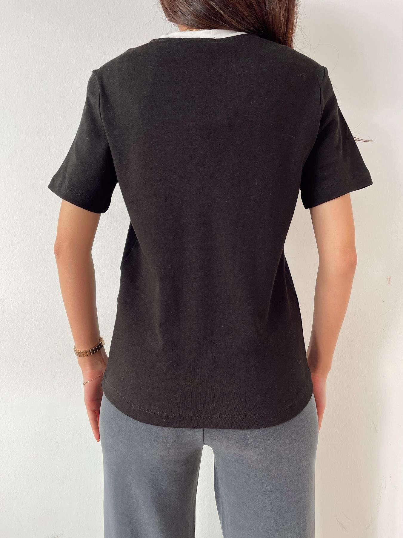 O Yaka Tişört SİYAH