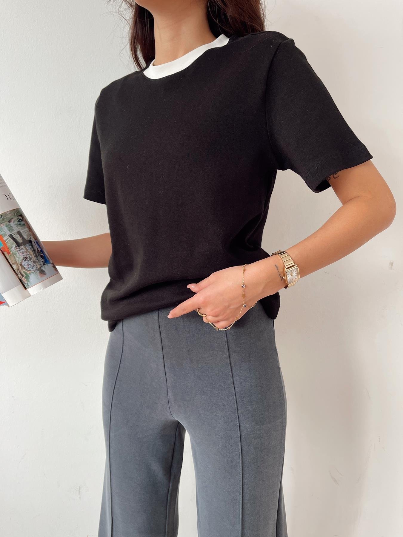 O Yaka Tişört SİYAH