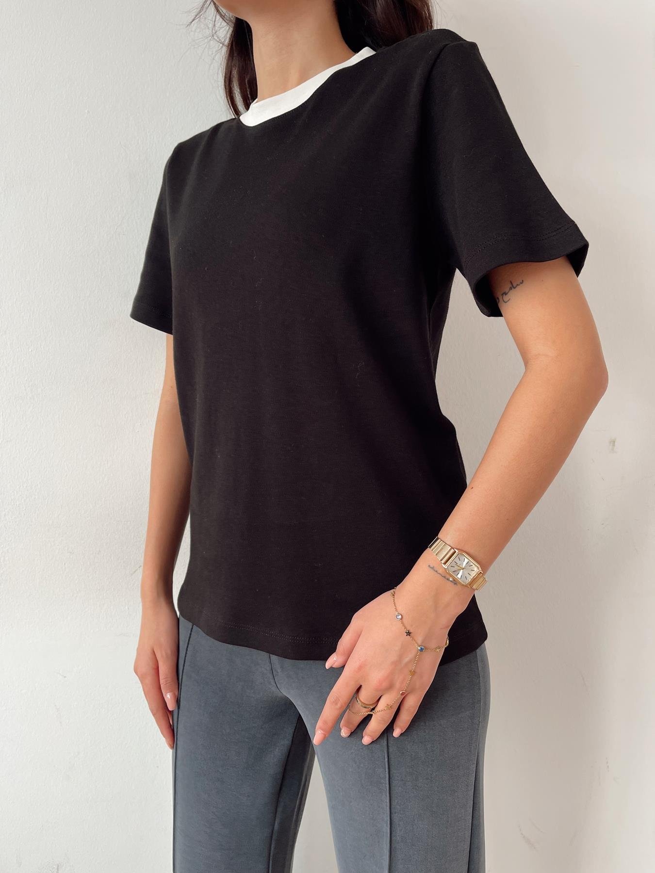 O Yaka Tişört SİYAH