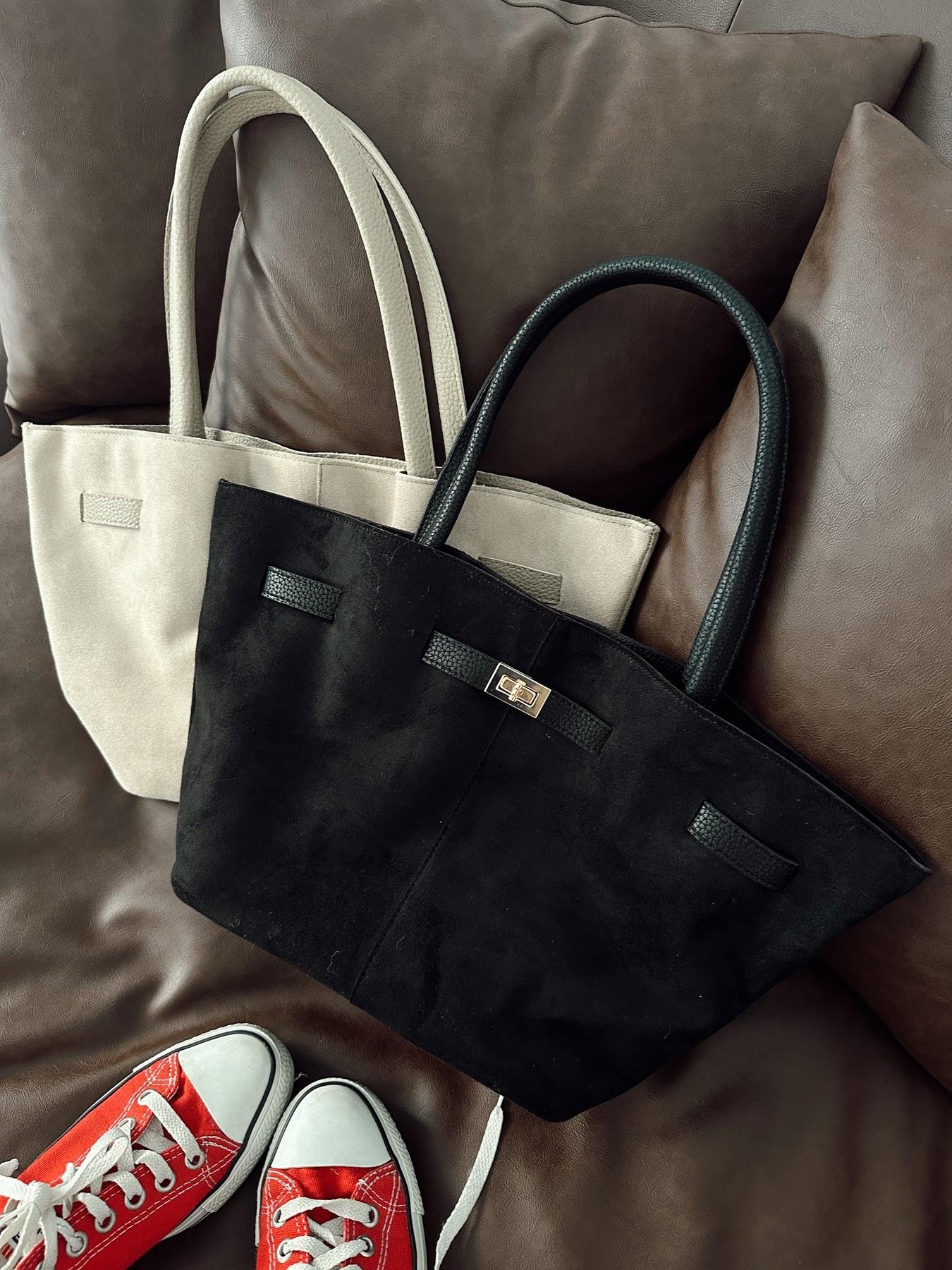 Omuz Askılı Süet Canta SİYAH