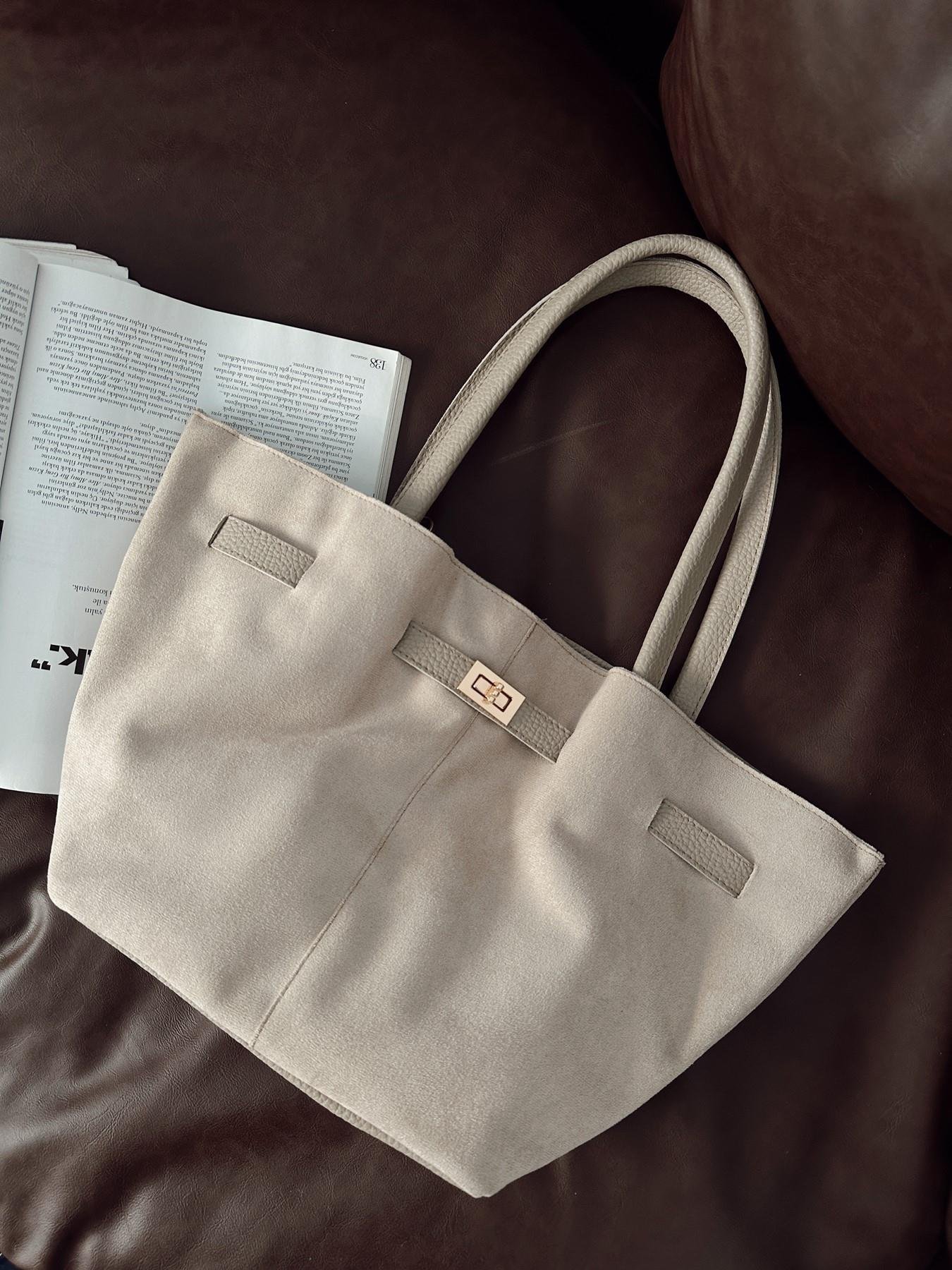 Omuz Askılı Süet Canta TAŞ