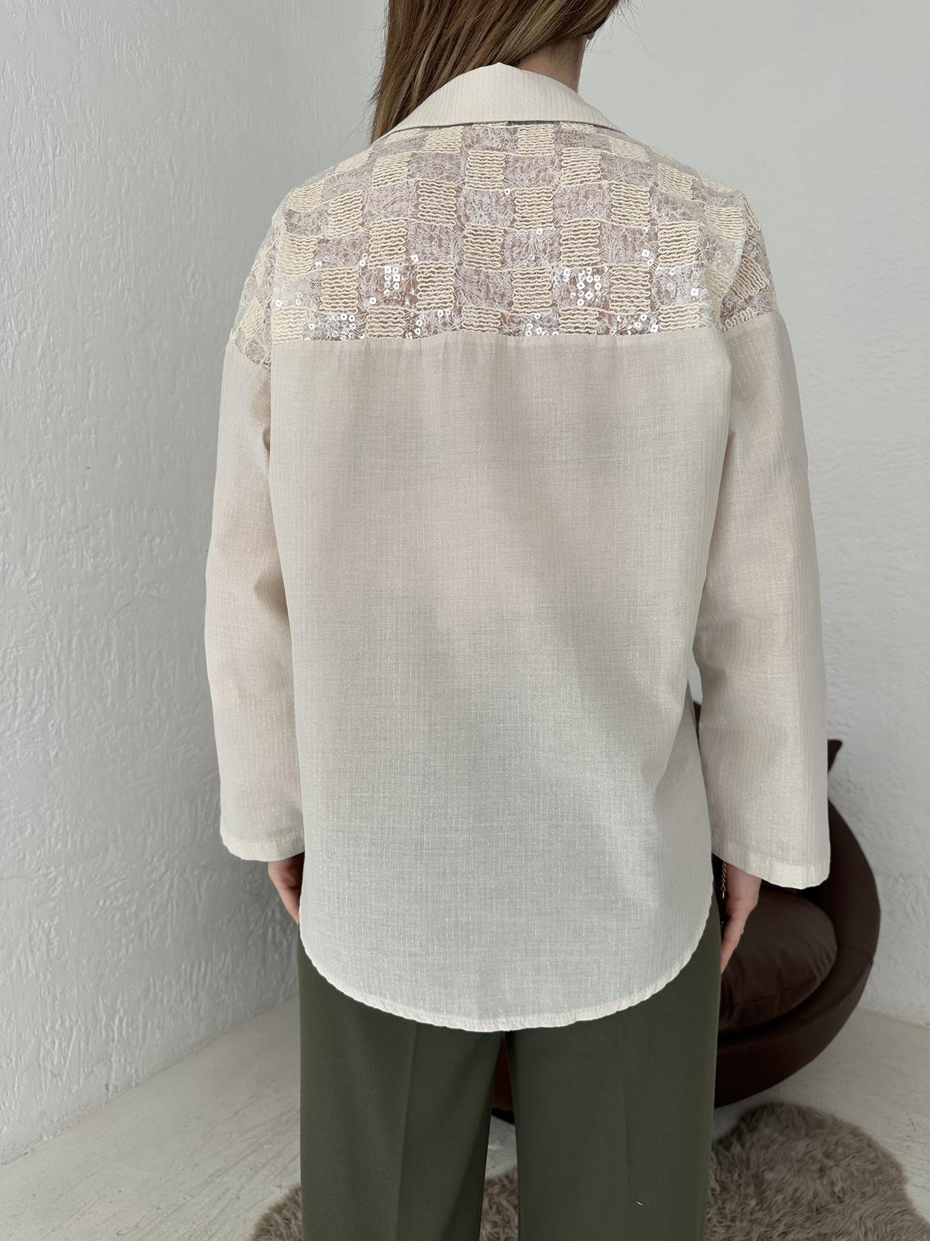 Omuz Detay Gömlek Bej